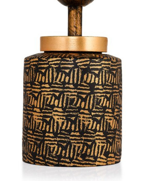 Candeeiro de Mesa – 36 cm altura – Preto e Dourado – Metálico