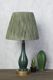 Candeeiro de Mesa – 45cm x 25cm – Cáqui e Verde – Metal