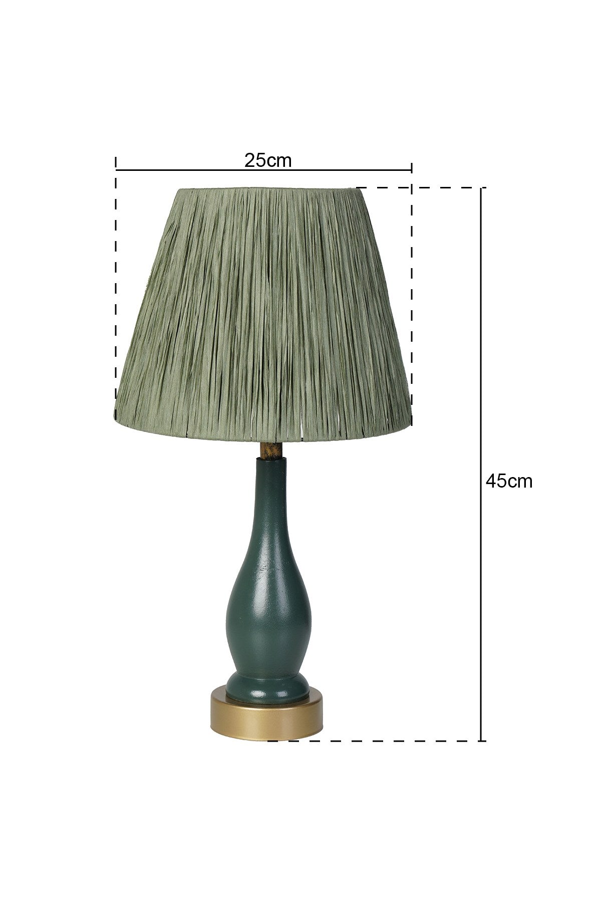 Candeeiro de Mesa – 45cm x 25cm – Cáqui e Verde – Metal