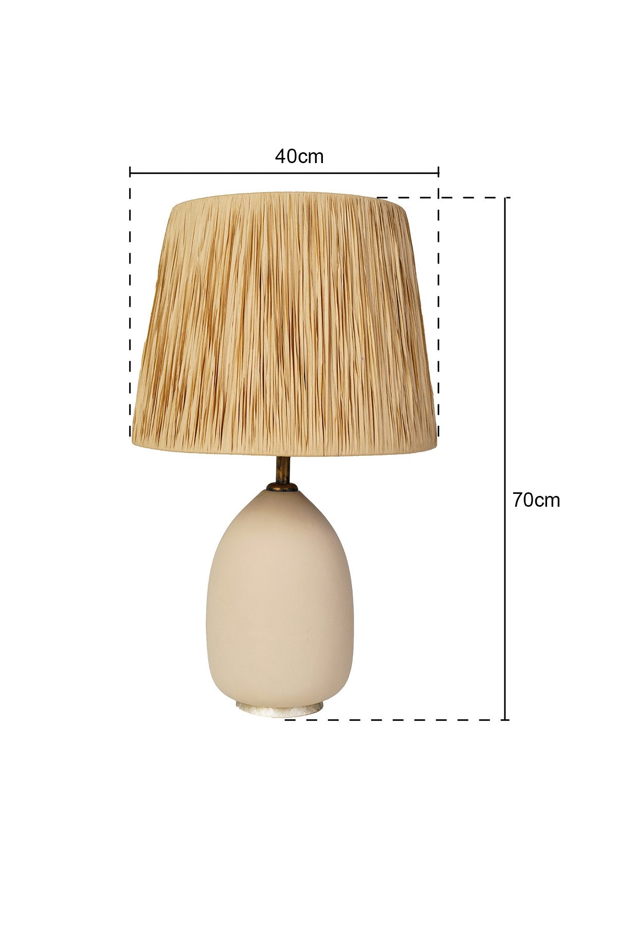 Candeeiro de Mesa – 70 cm – Creme – Metal
