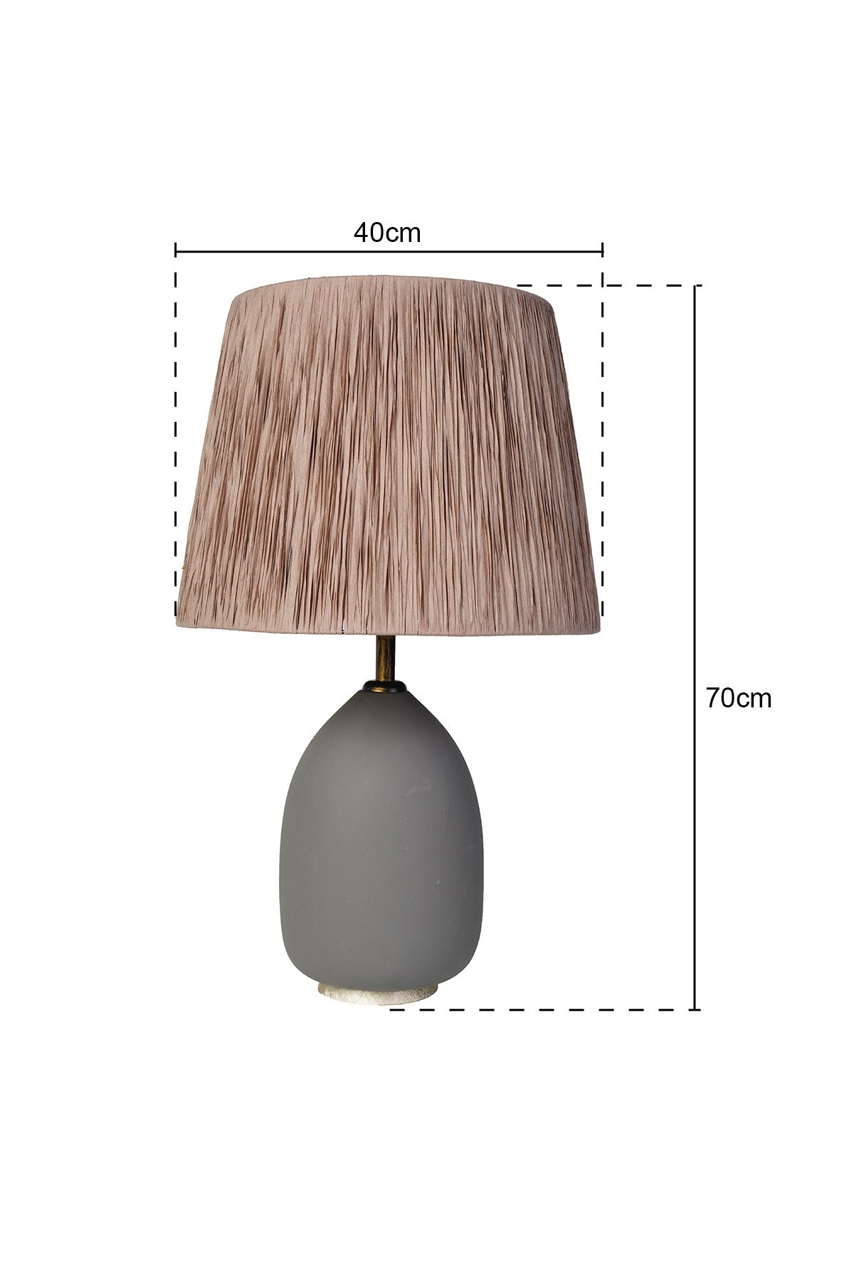Candeeiro de Mesa – 70 cm – Cinza e Mink – Metálico