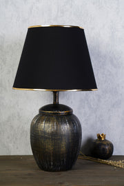 Candeeiro de mesa – 45 cm – Preto e Dourado – Metal