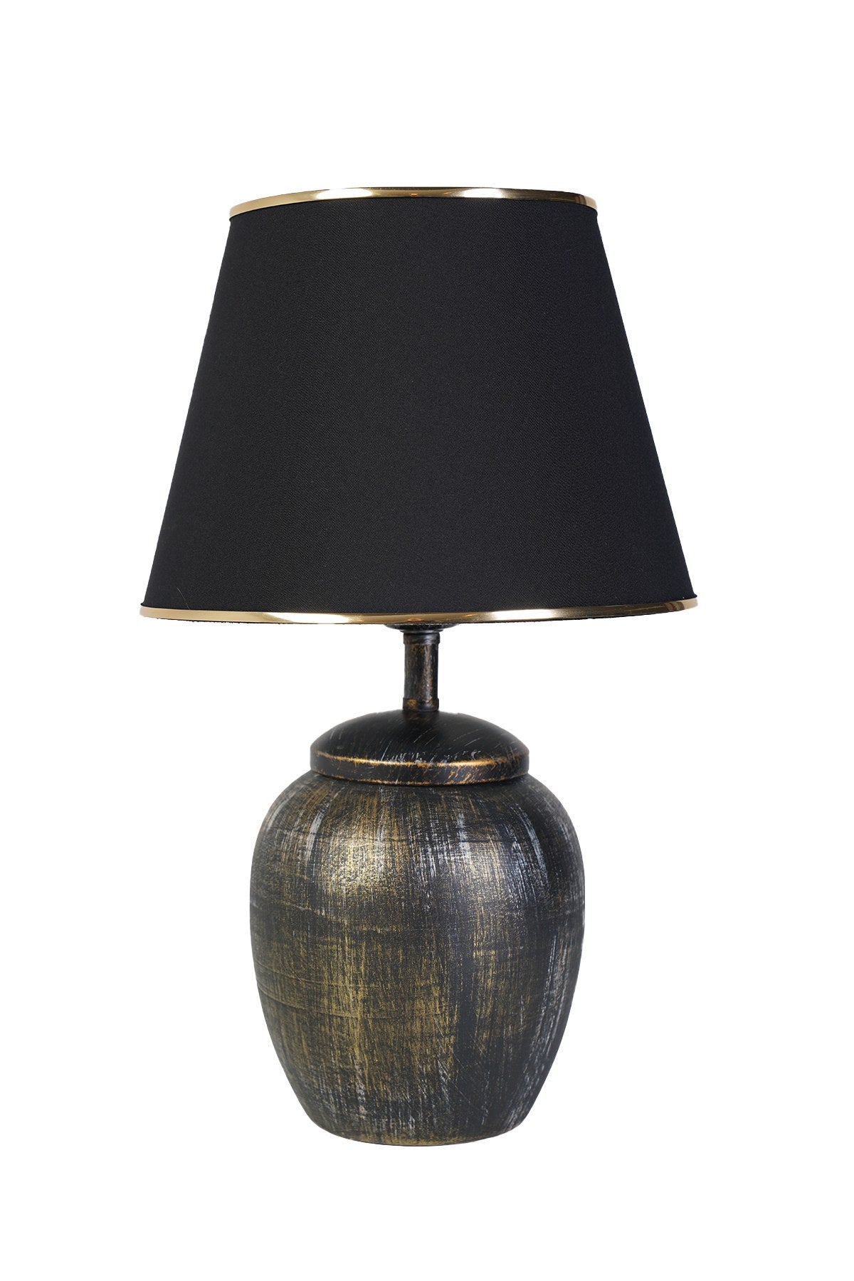 Candeeiro de mesa – 45 cm – Preto e Dourado – Metal
