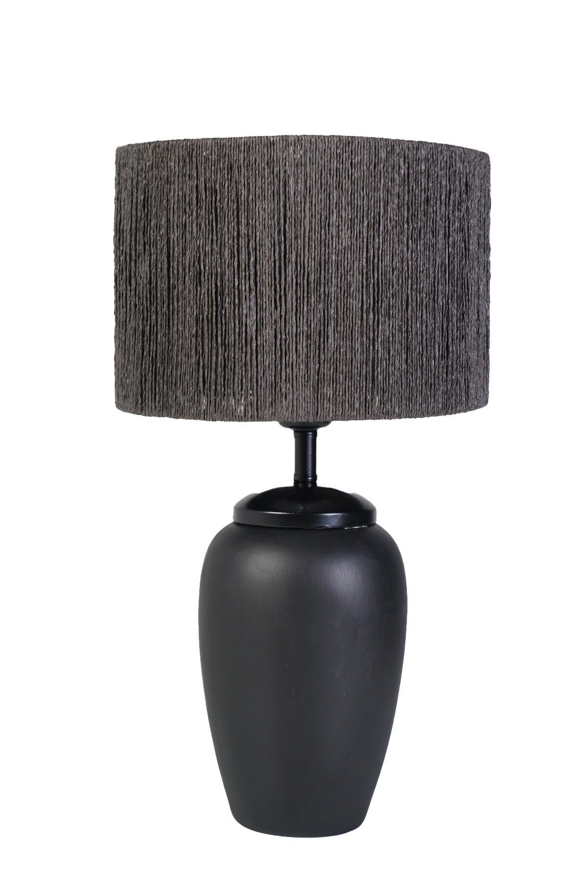 Candeeiro de Mesa – 60cm – Preto e Cinza – Metal e Algodão