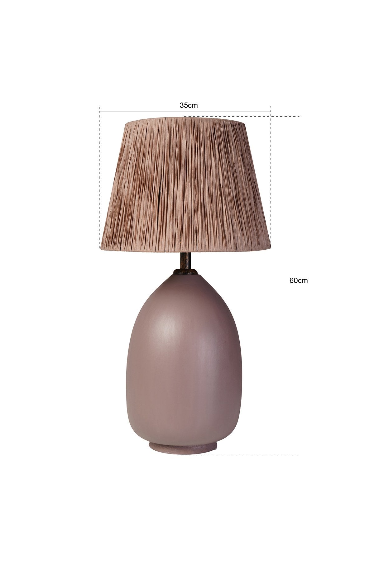 Candeeiro de Mesa – 60 cm – Marrom – Metal