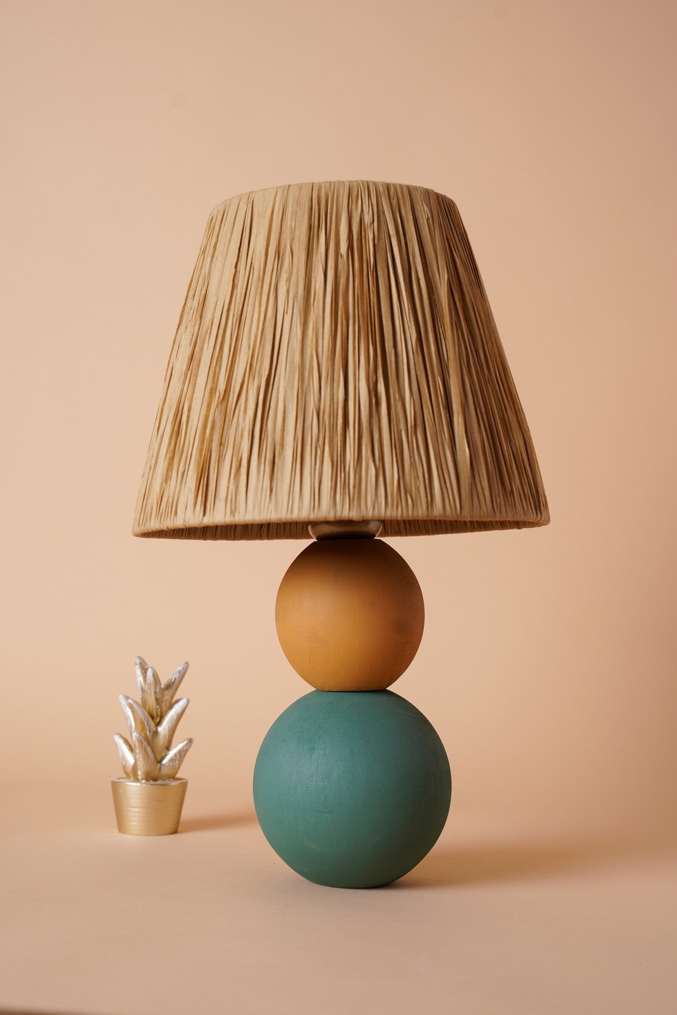 Candeeiro de Mesa – 20 cm x 35 cm – Multicolorido – Madeira