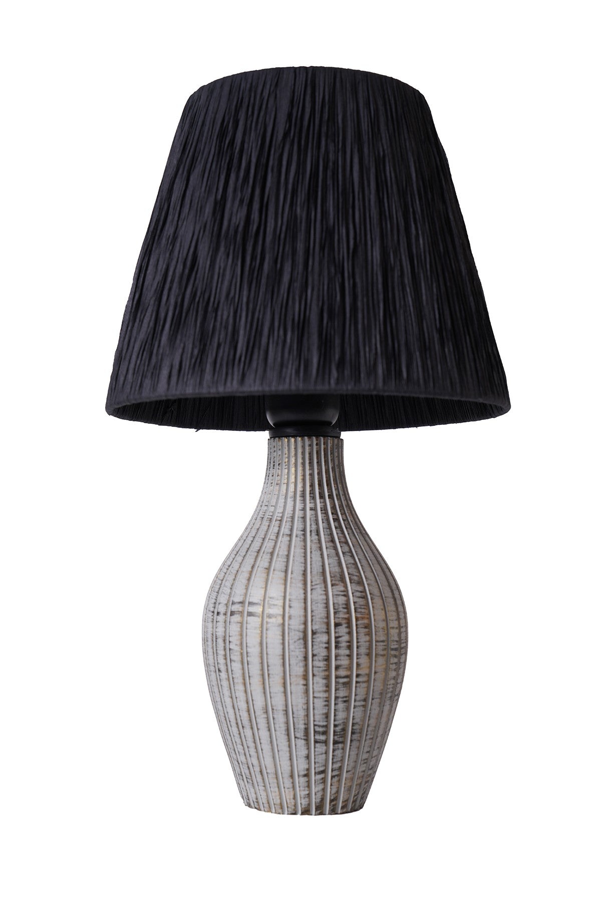 Candeeiro de Mesa – 23 cm x 45 cm – Cinza e Preto – Poliéster