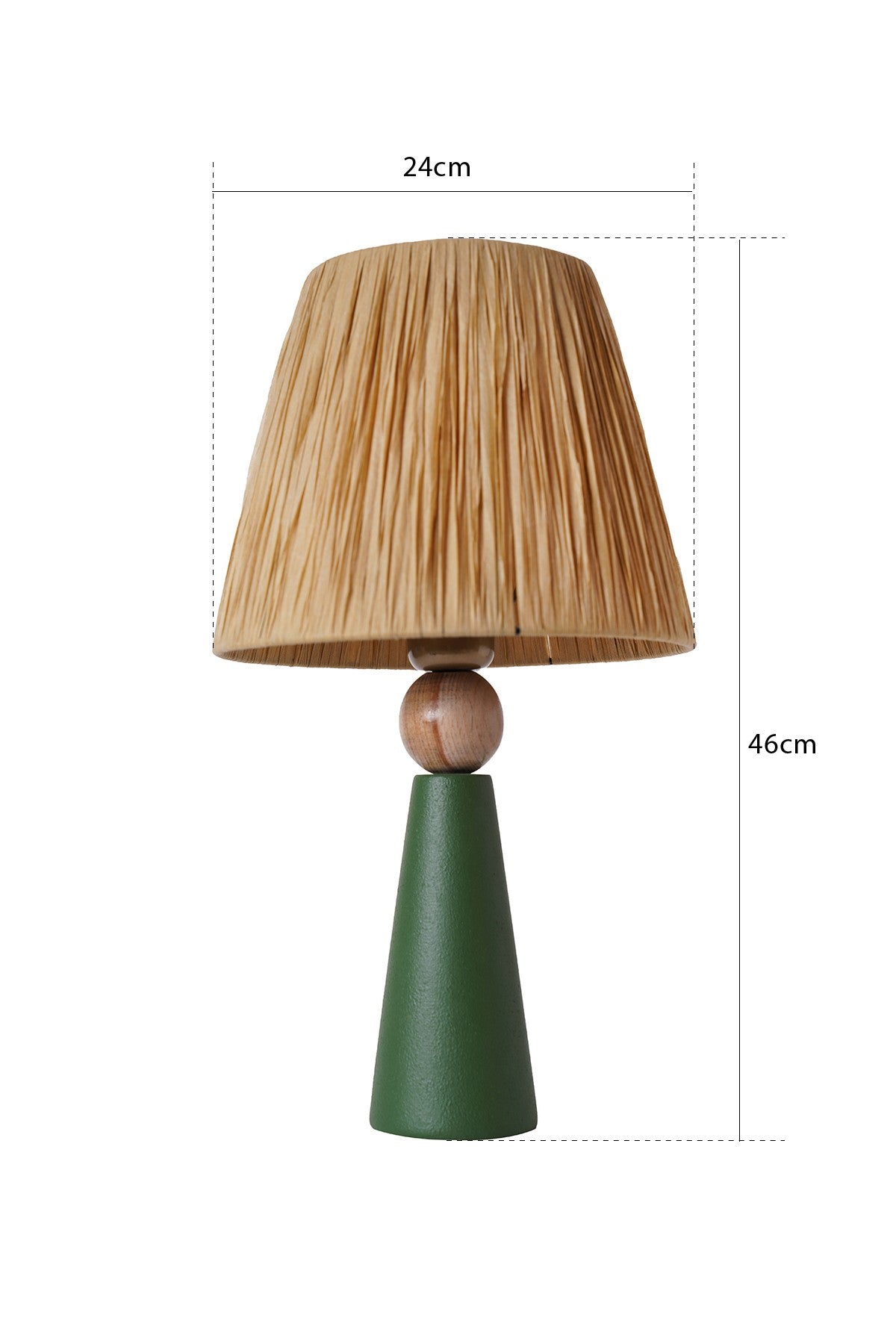 Candeeiro de Mesa de Cerâmica – 24 cm x 46 cm – Verde e Marrom