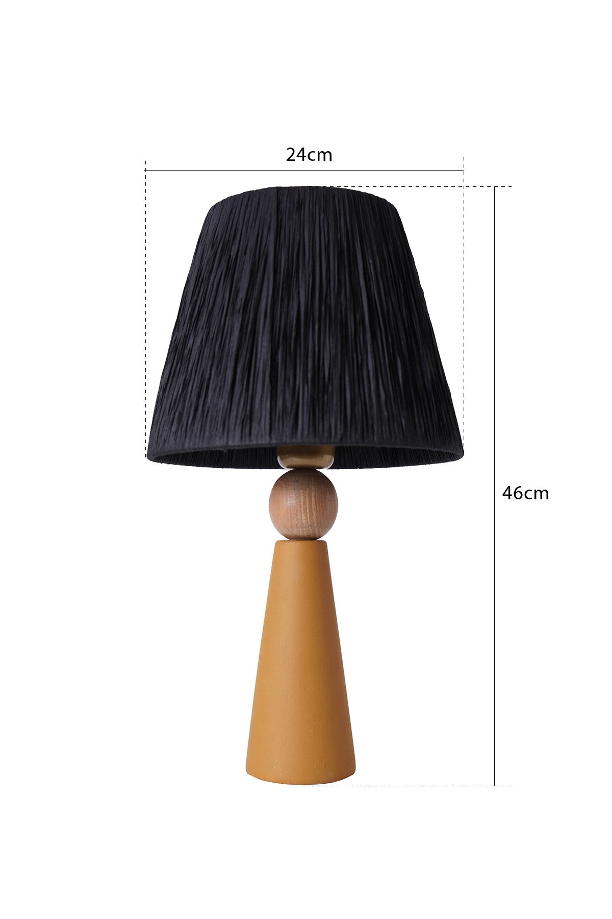 Candeeiro de Mesa – 24 cm x 46 cm – Amarelo e Preto – Cerâmica