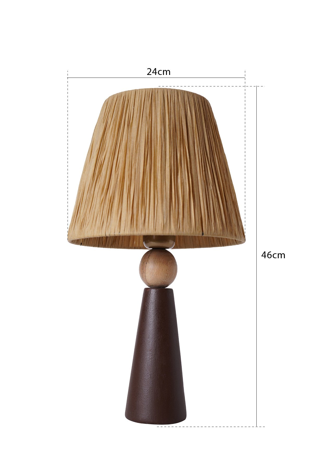 Candeeiro de mesa em cerâmica – 24 cm x 46 cm – Castanho