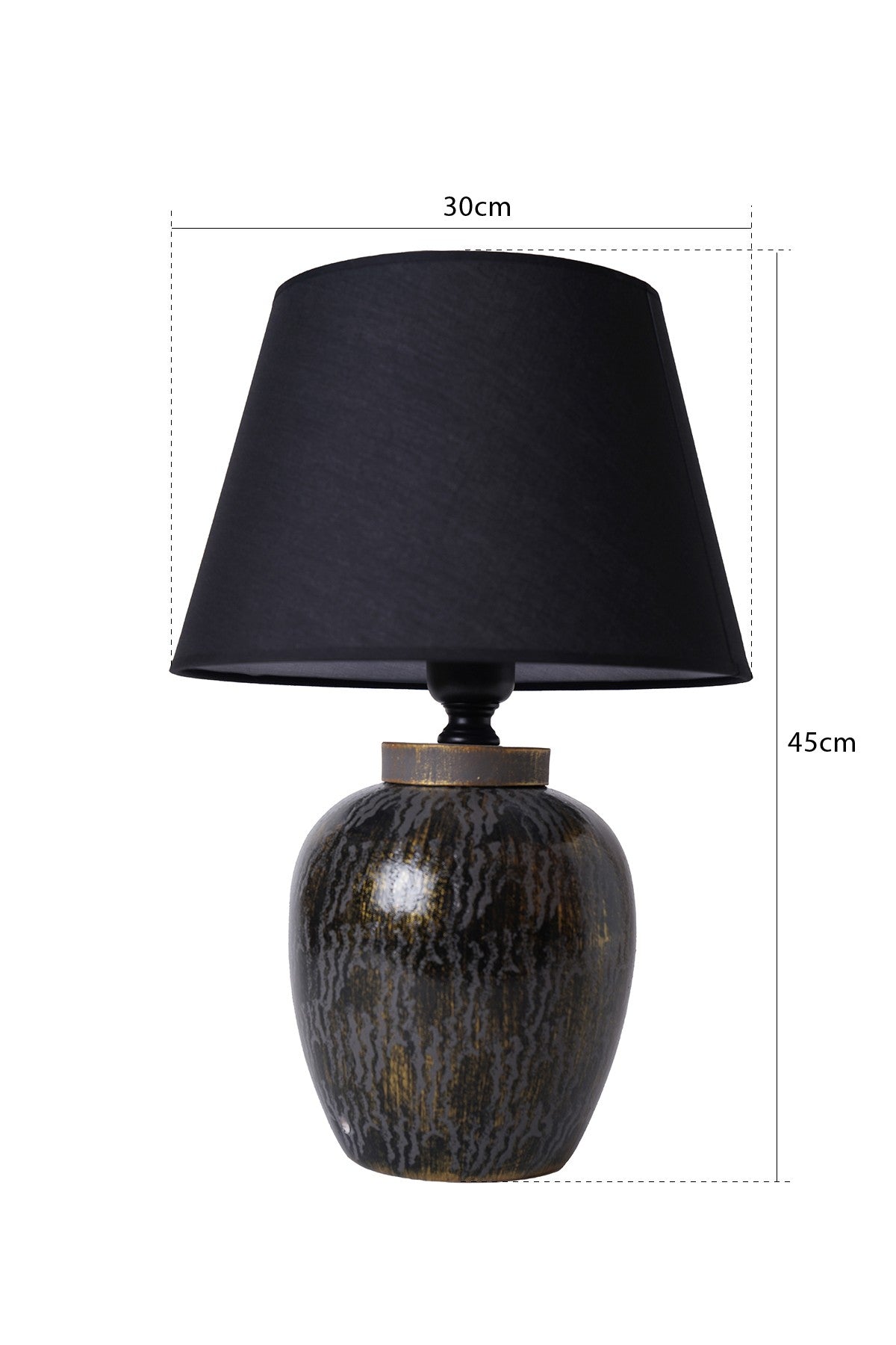 Candeeiro de Mesa – 30 cm x 45 cm – Preto – Cerâmica