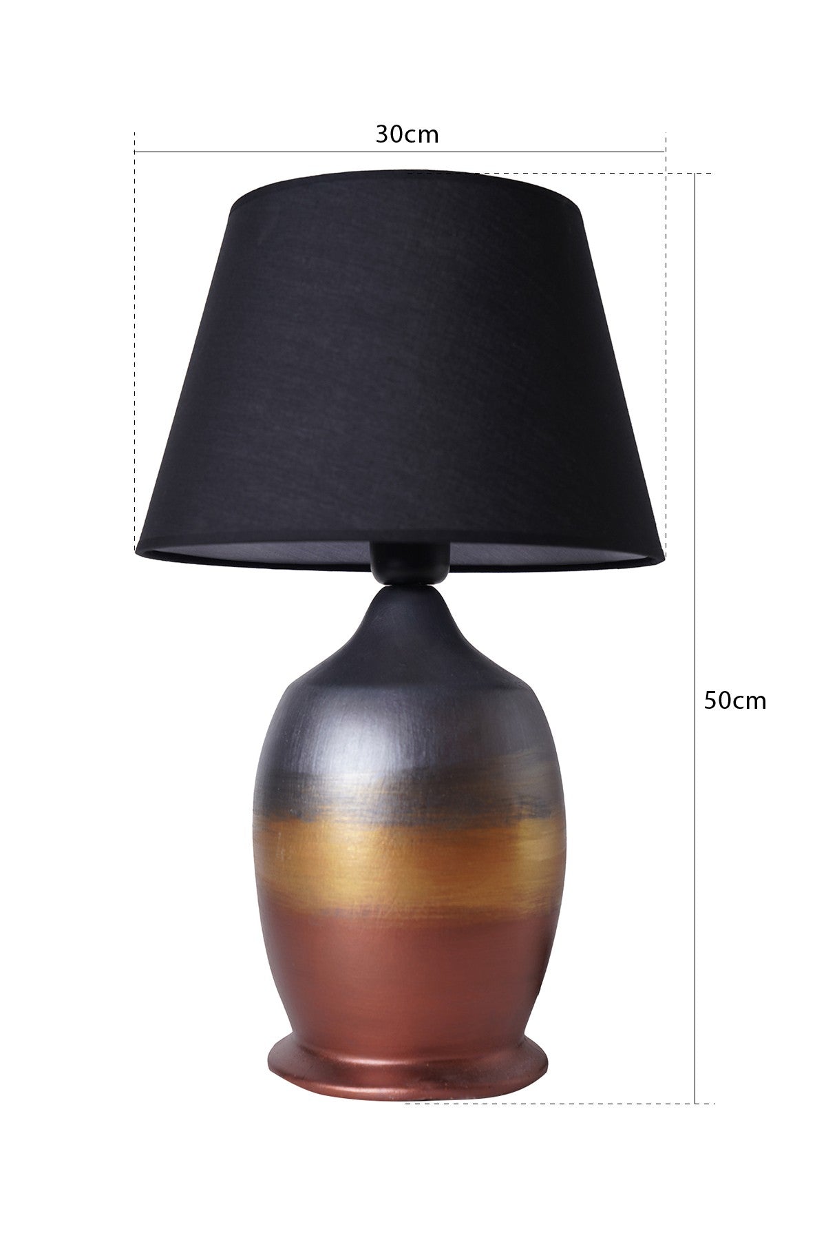 Candeeiro de Mesa de Cerâmica – 30cm x 50cm – Multicolorido