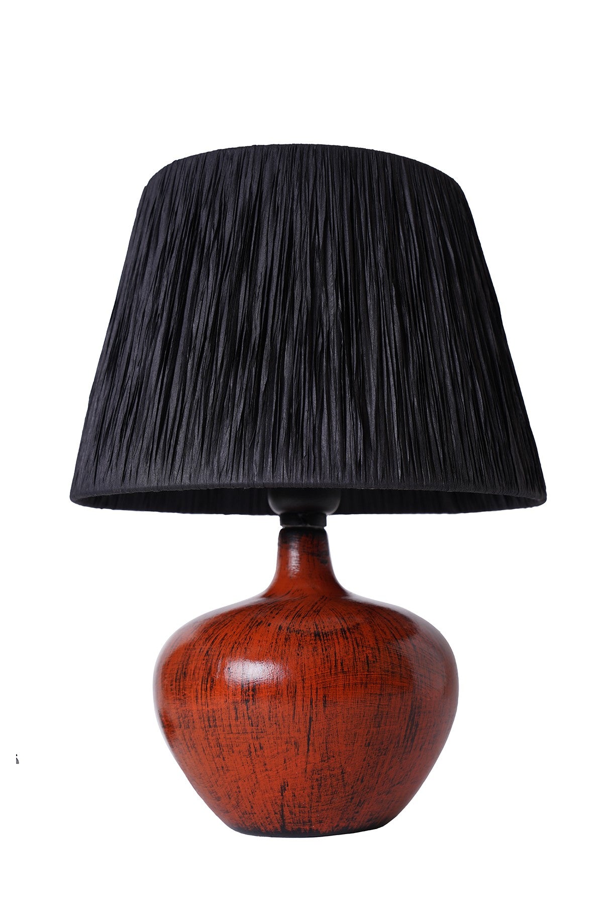 Candeeiro de Mesa – 30 cm x 40 cm – Preto e Vermelho – Cerâmica