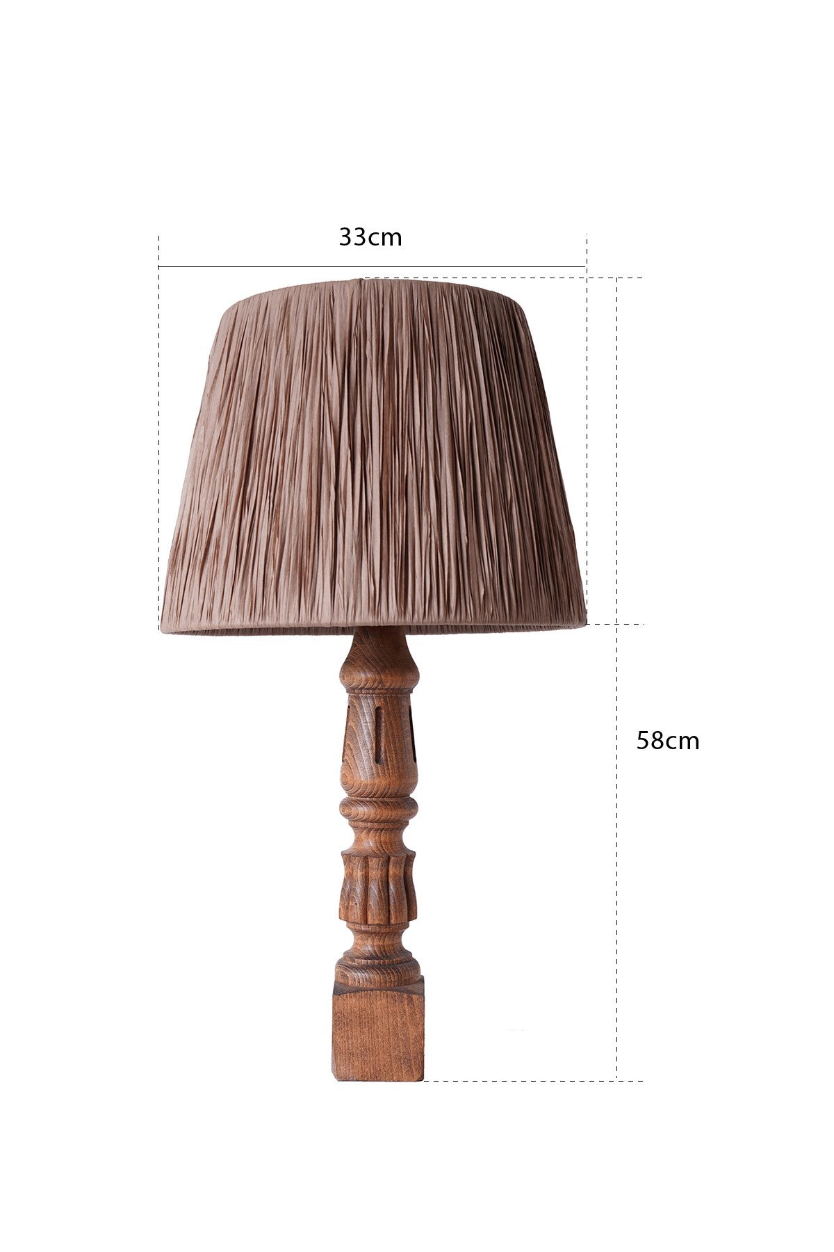 Candeeiro de Mesa – 33 cm x 58 cm – Marrom – Madeira