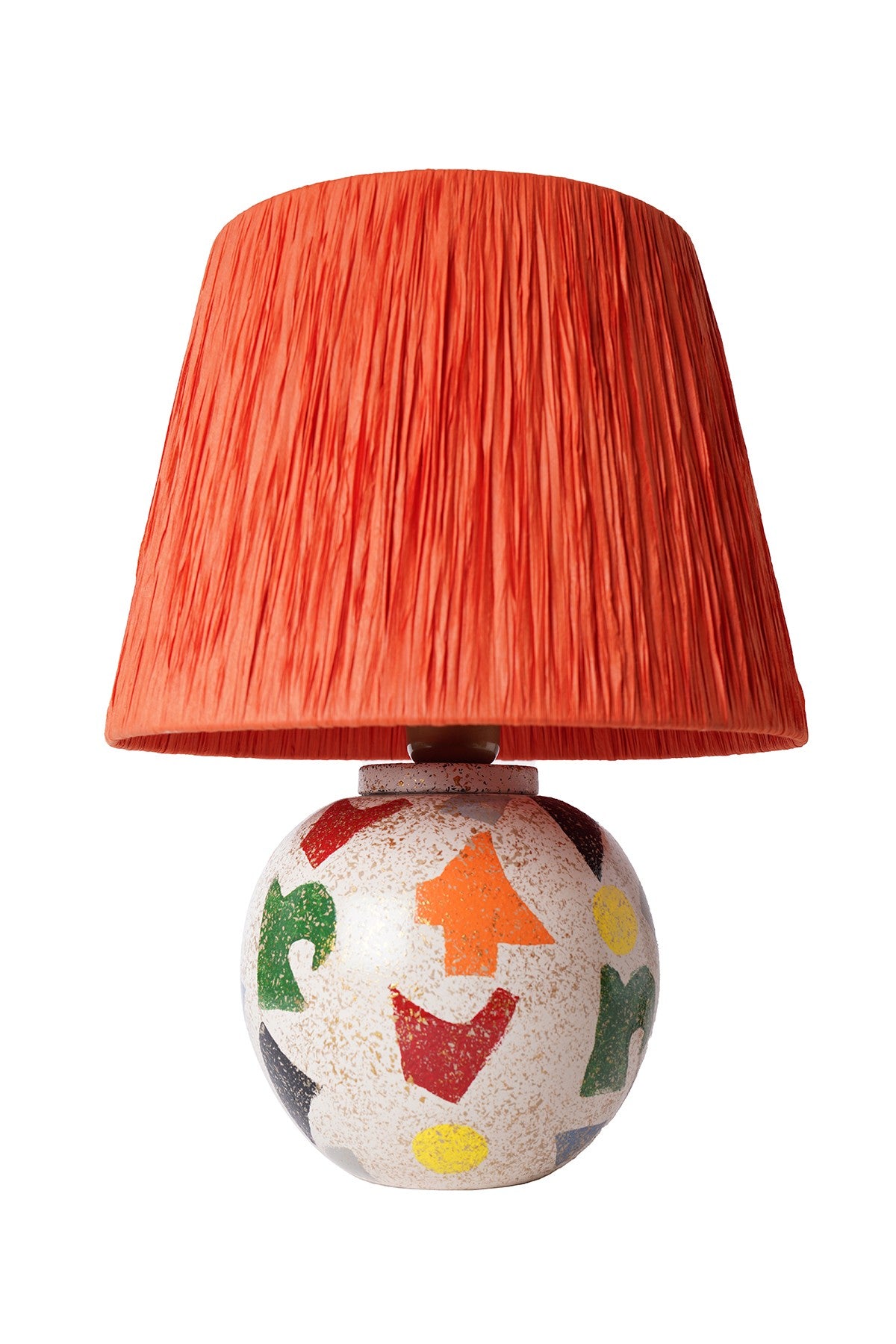 Candeeiro de Mesa de Cerâmica – 33 cm x 43 cm – Laranja