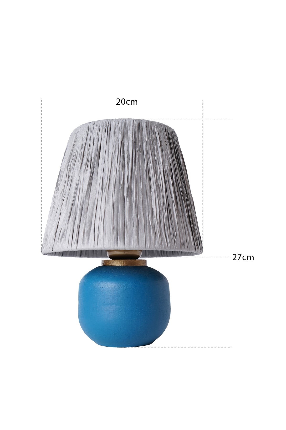 Candeeiro de Mesa de Cerâmica – 20 cm x 27 cm – Azul