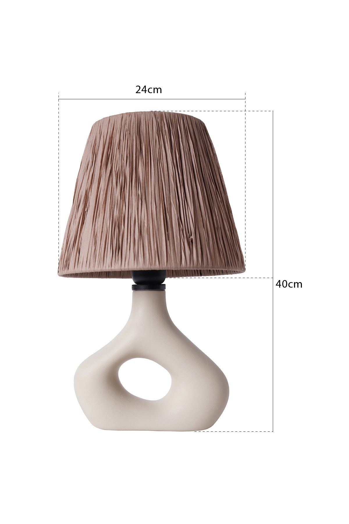 Candeeiro de mesa – 24 cm x 40 cm – Bege – Cerâmica