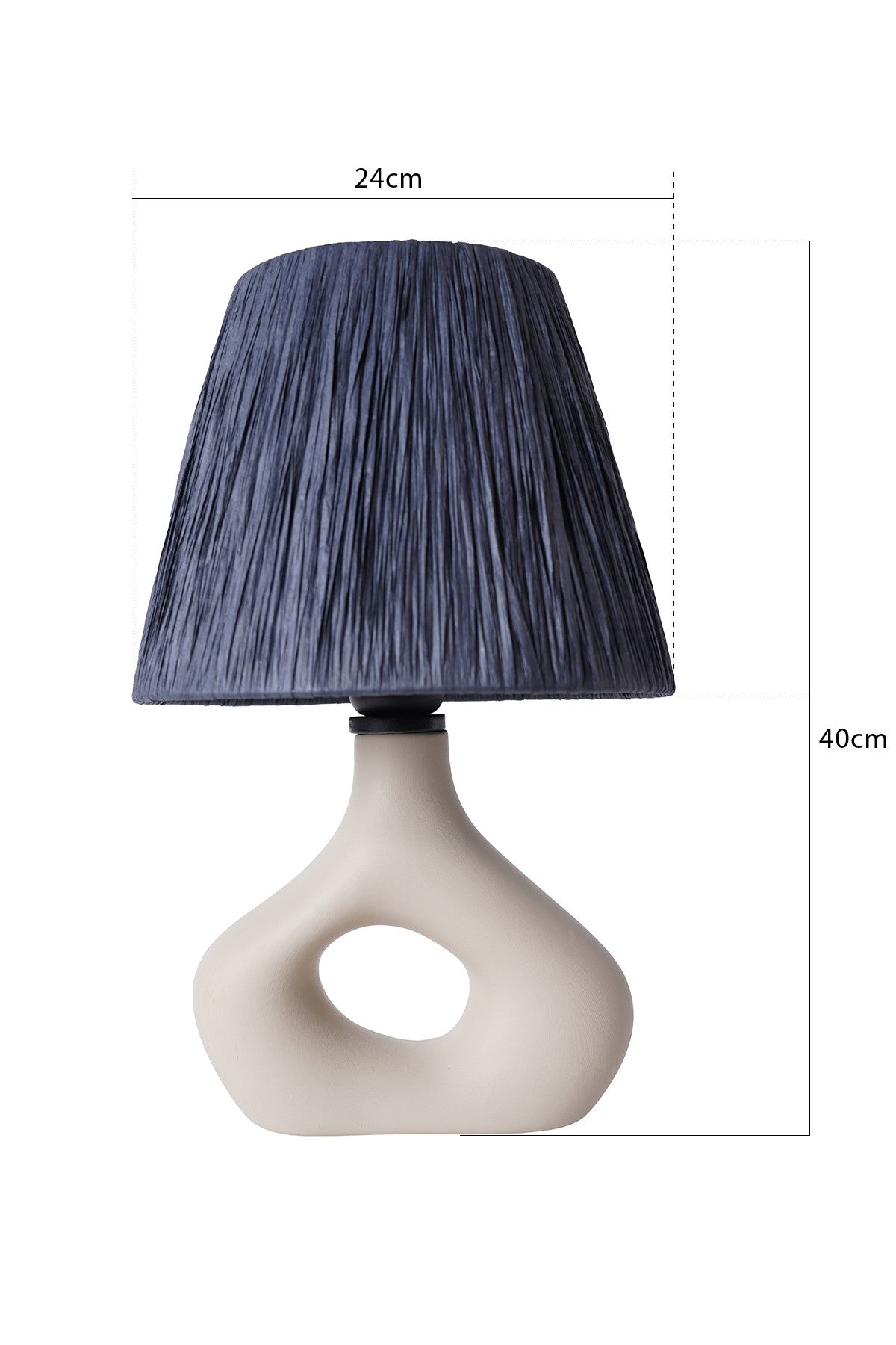 Candeeiro de Mesa de Cerâmica – 24 cm x 40 cm – Bege