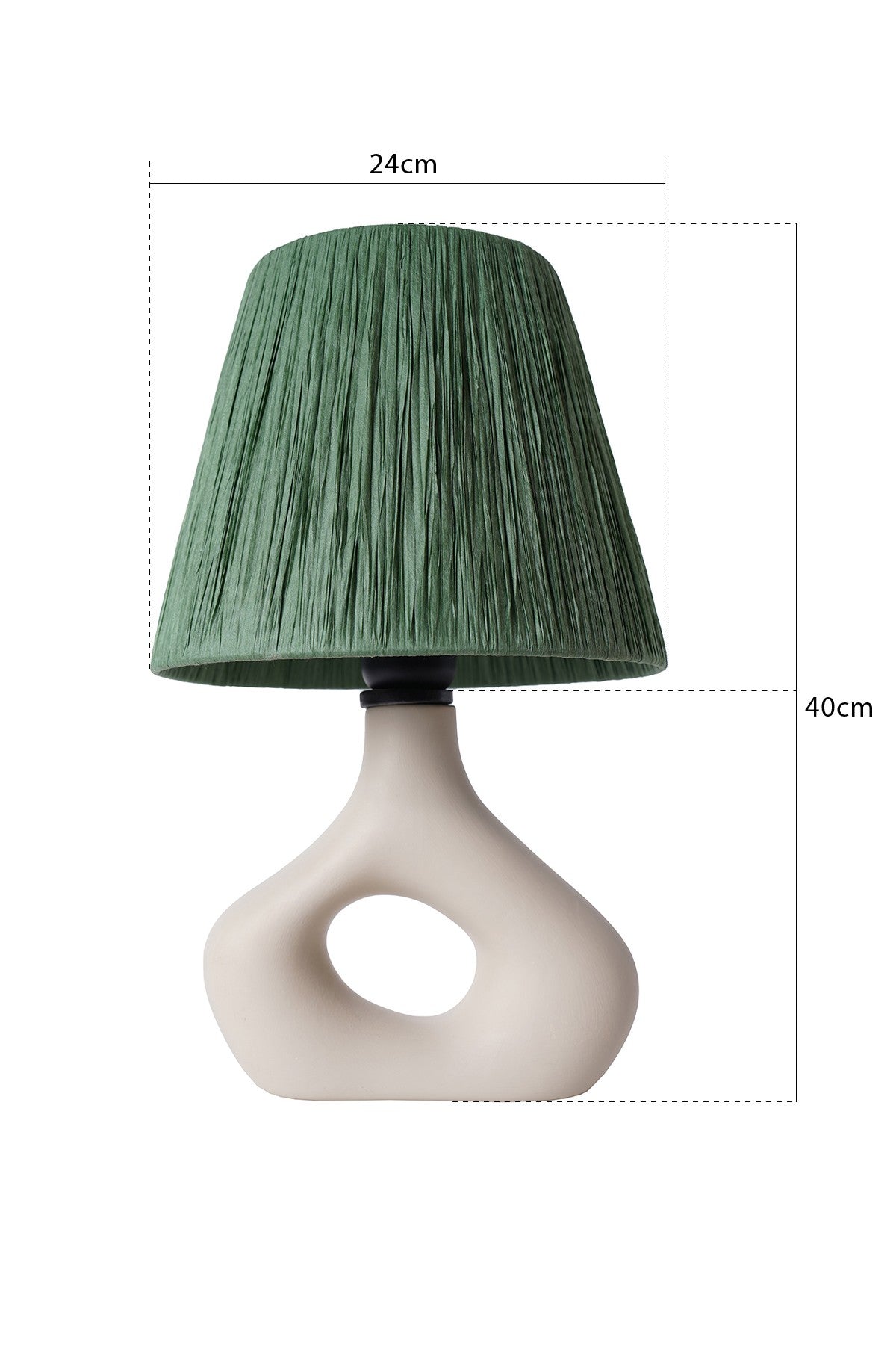 Candeeiro de Mesa de Cerâmica – 24 cm x 40 cm – Bege