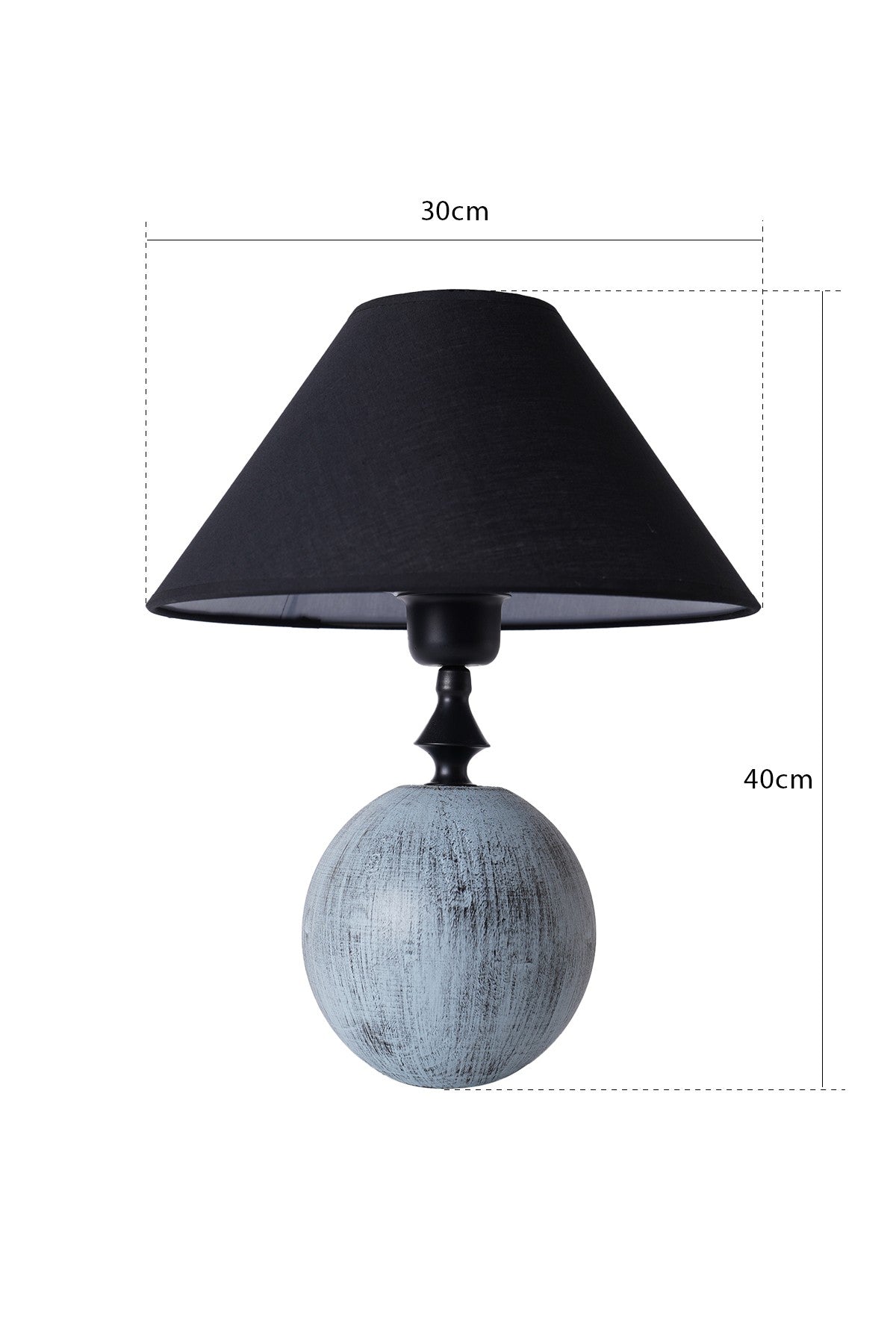 Candeeiro de Mesa de Cerâmica – 30 cm x 40 cm – Azul e Preto