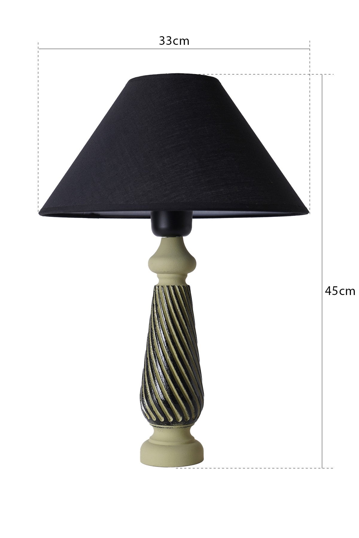 Candeeiro de Mesa – 33 cm x 45 cm – Verde e Preto – Madeira