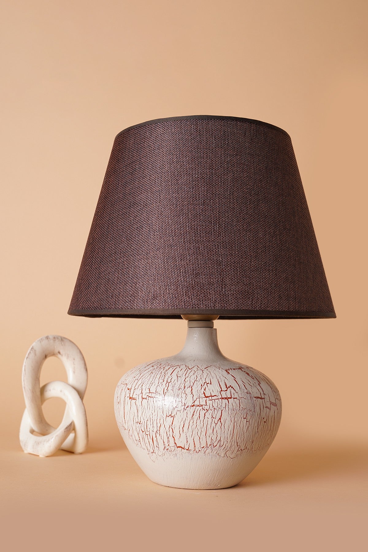 Candeeiro de Mesa – 30cm x 48cm – Cinza – Cerâmica