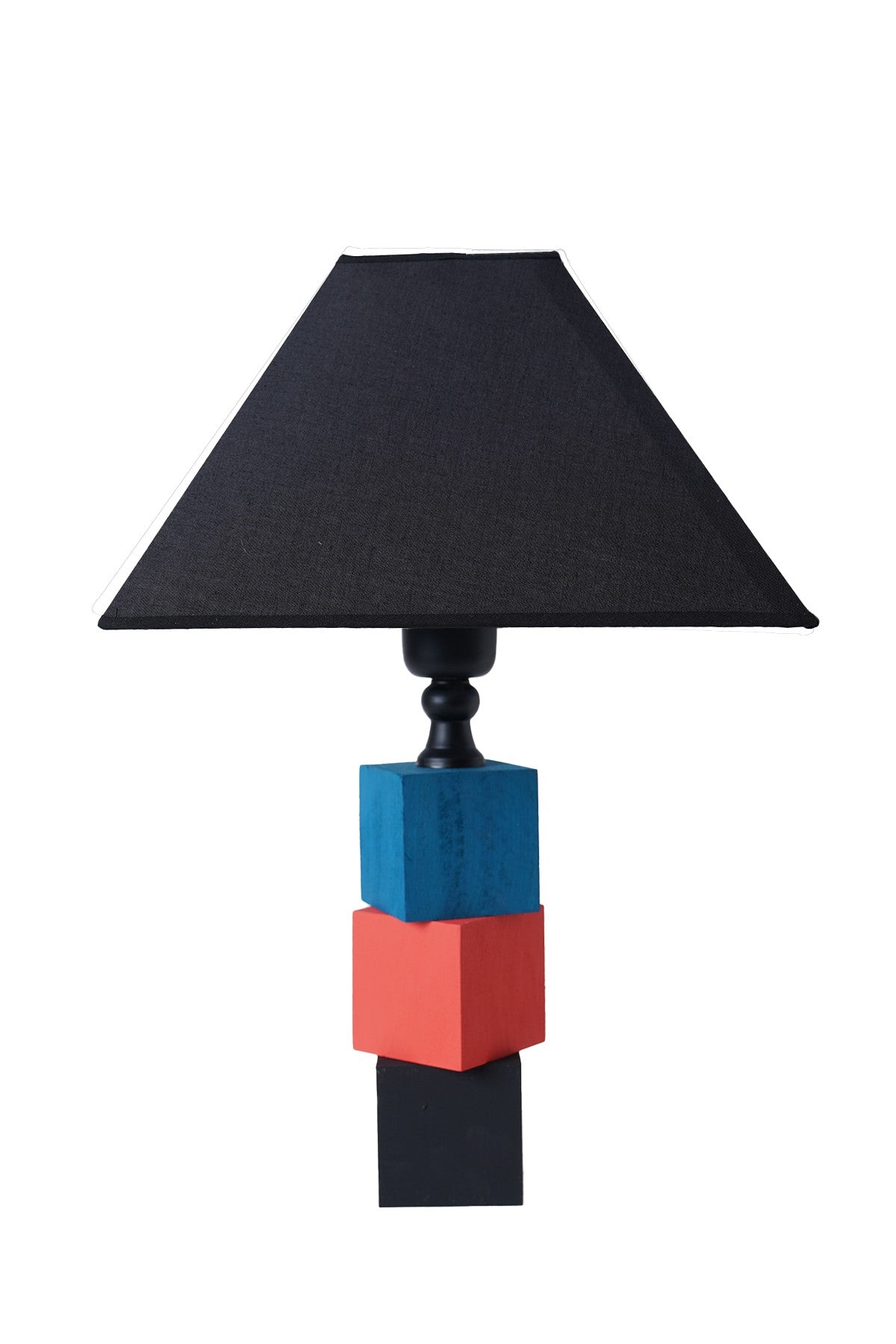 Candeeiro de Mesa de Madeira – 45 cm – Preto, Azul, Vermelho