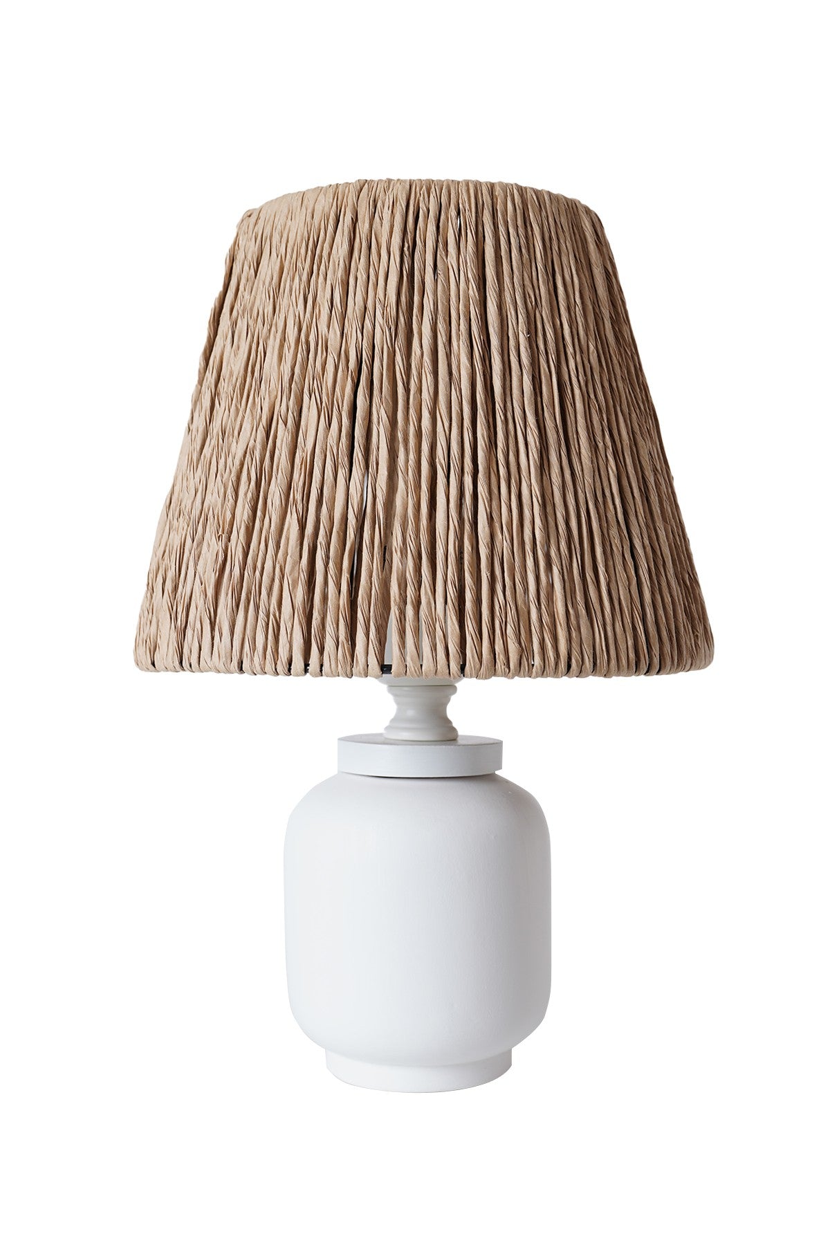 Candeeiro de Mesa – 40 cm x 25 cm – Branco e Carvalho – Cerâmica