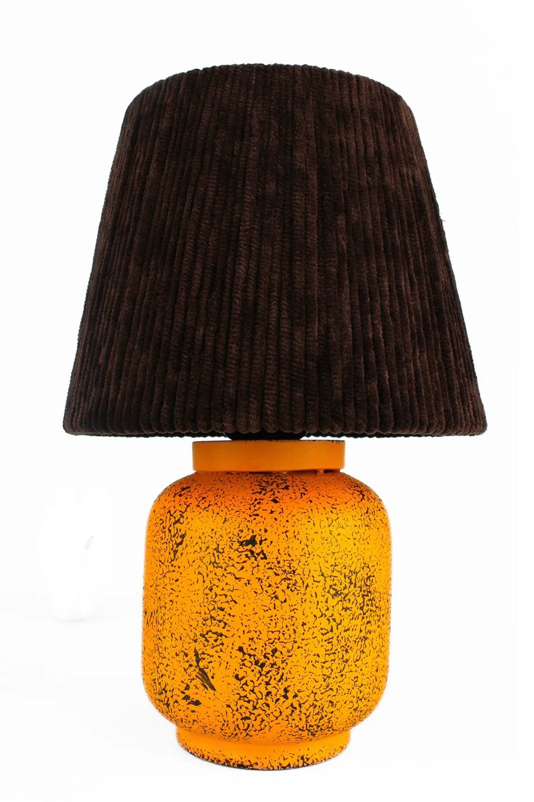 Candeeiro de Mesa de Cerâmica – 40 cm – Laranja e Marrom