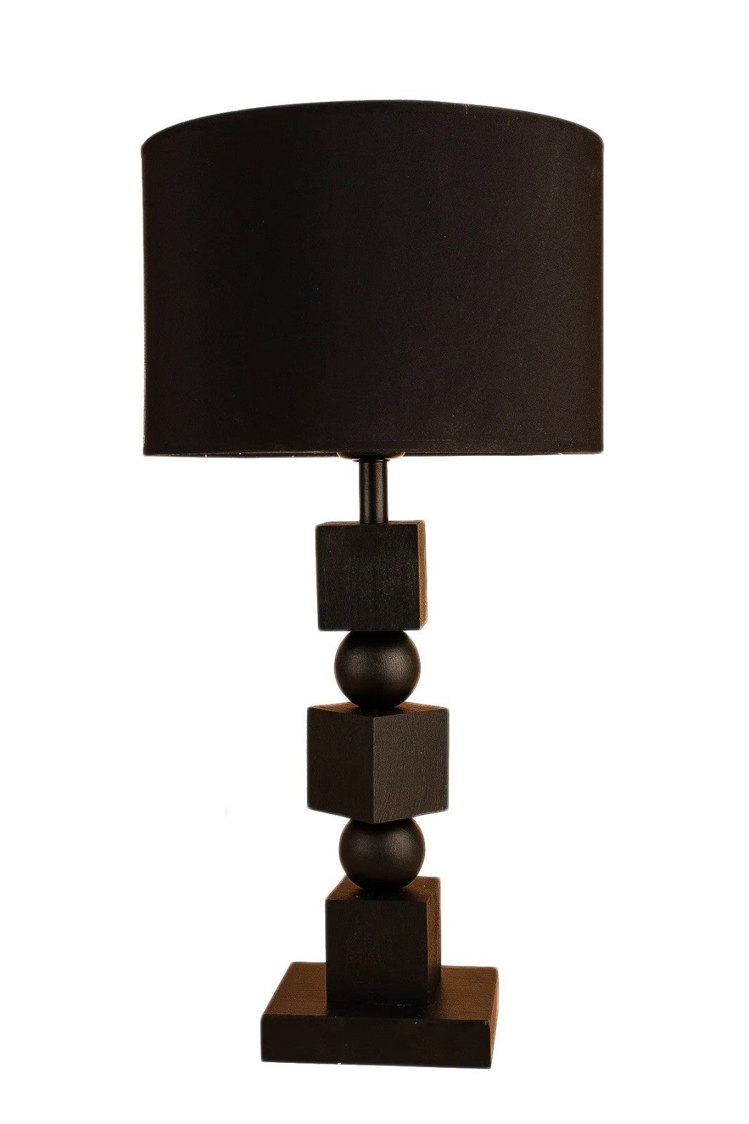 Candeeiro de Mesa – 60 cm – Preto – Madeira e PVC