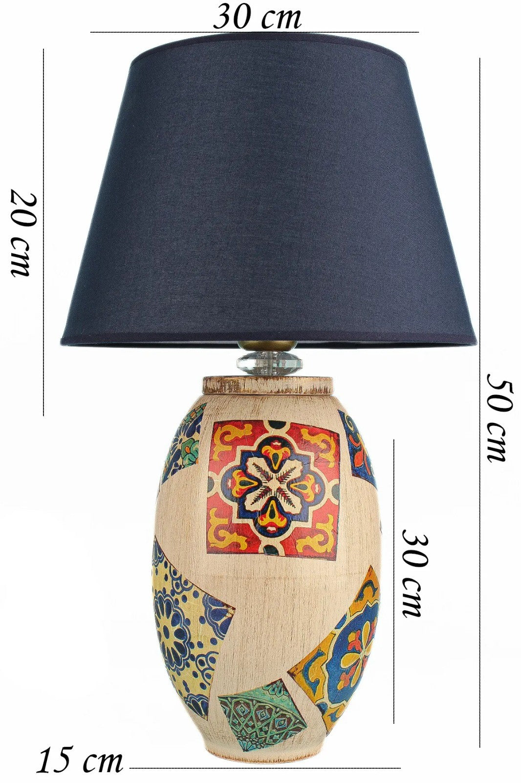 Candeeiro de Mesa – 50 cm – Azul Marinho – Cerâmica