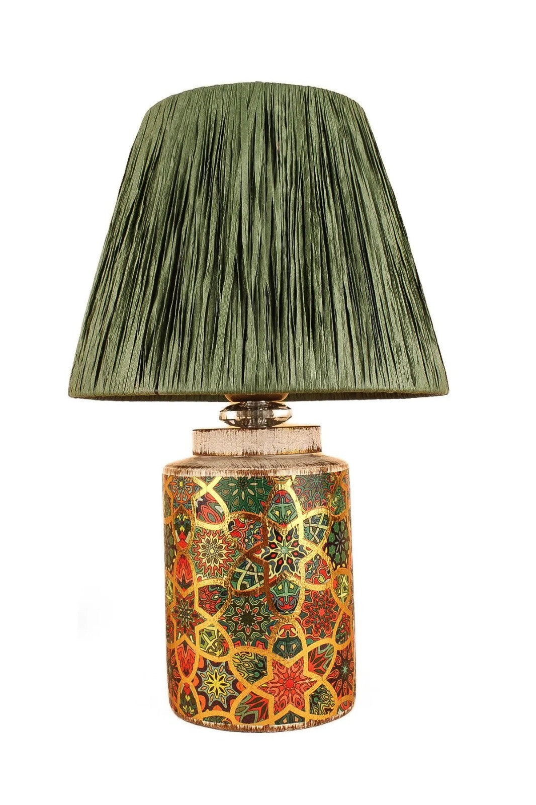 Candeeiro de Mesa – 38 cm – Verde – Cerâmica