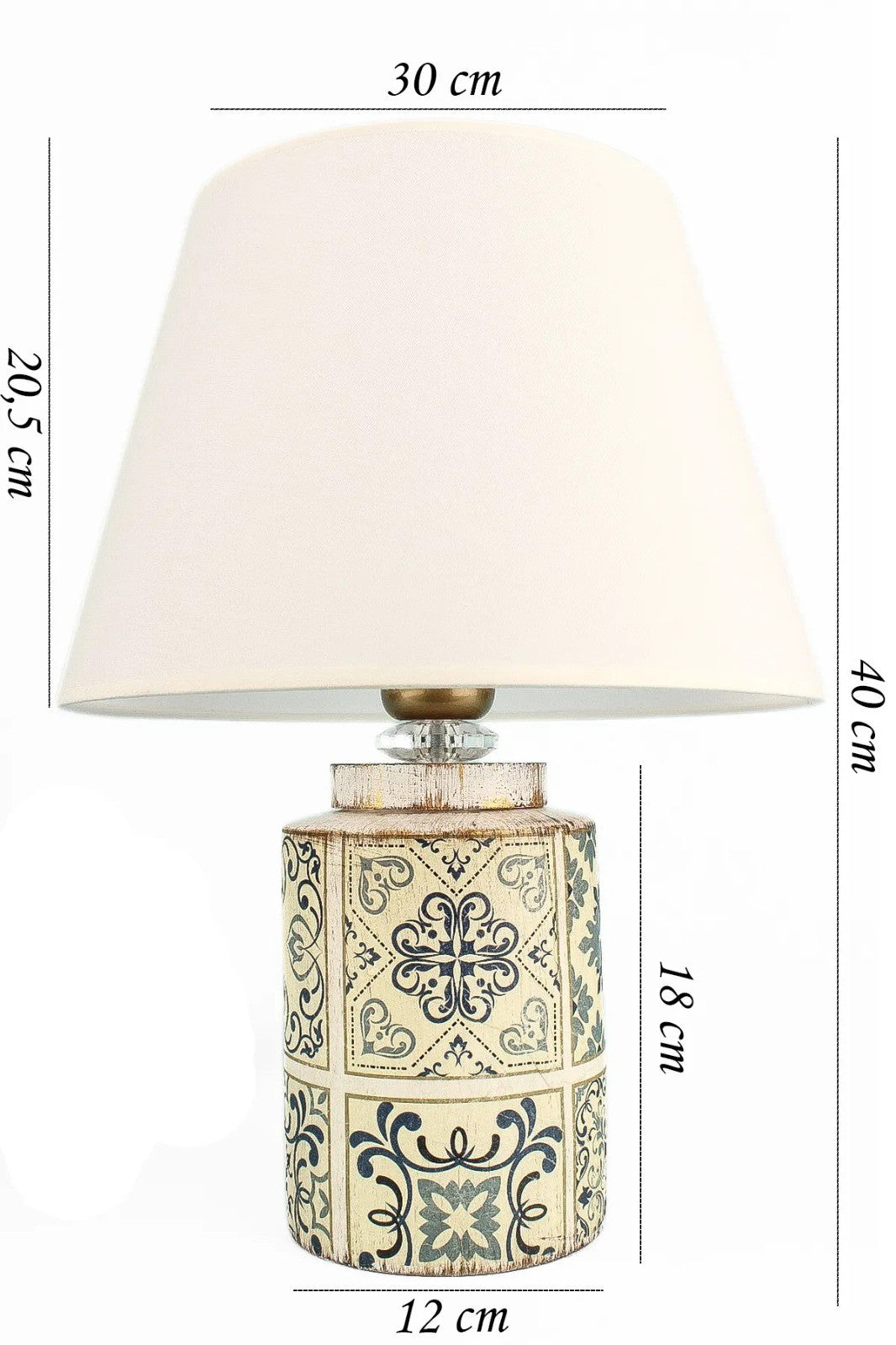 Candeeiro de Mesa de Cerâmica – 40 cm – Branco