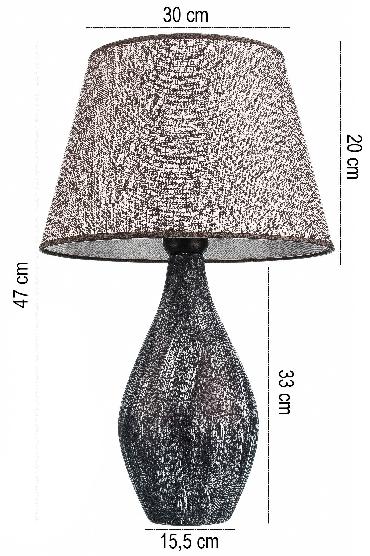 Candeeiro de Mesa – 47 cm – Multicolorido – Cerâmica