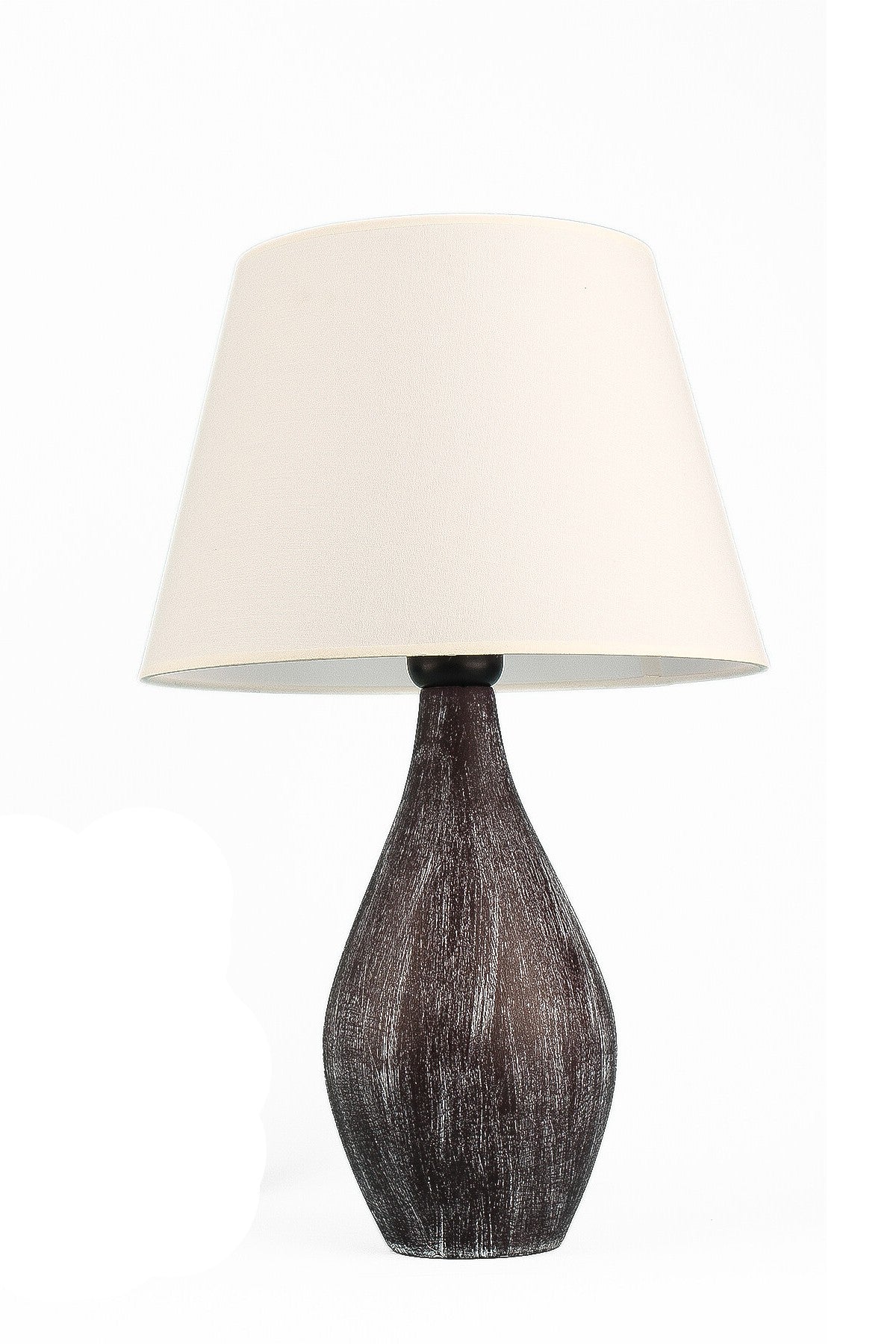 Candeeiro de Mesa em Cerâmica – 47,5 cm – Preto e Branco