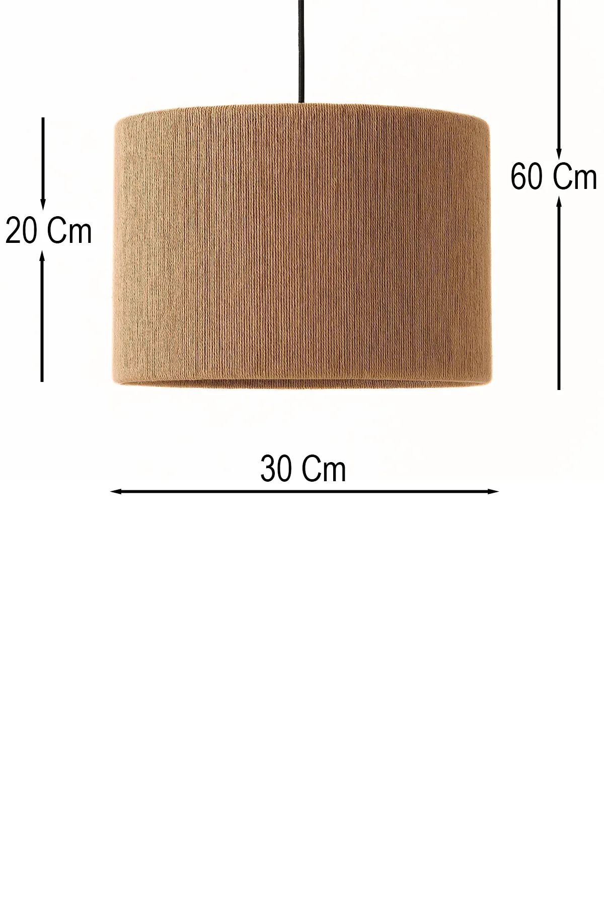 Candeeiro de Teto – Ø30 h:20 cm – Ecru – Corpo Metálico