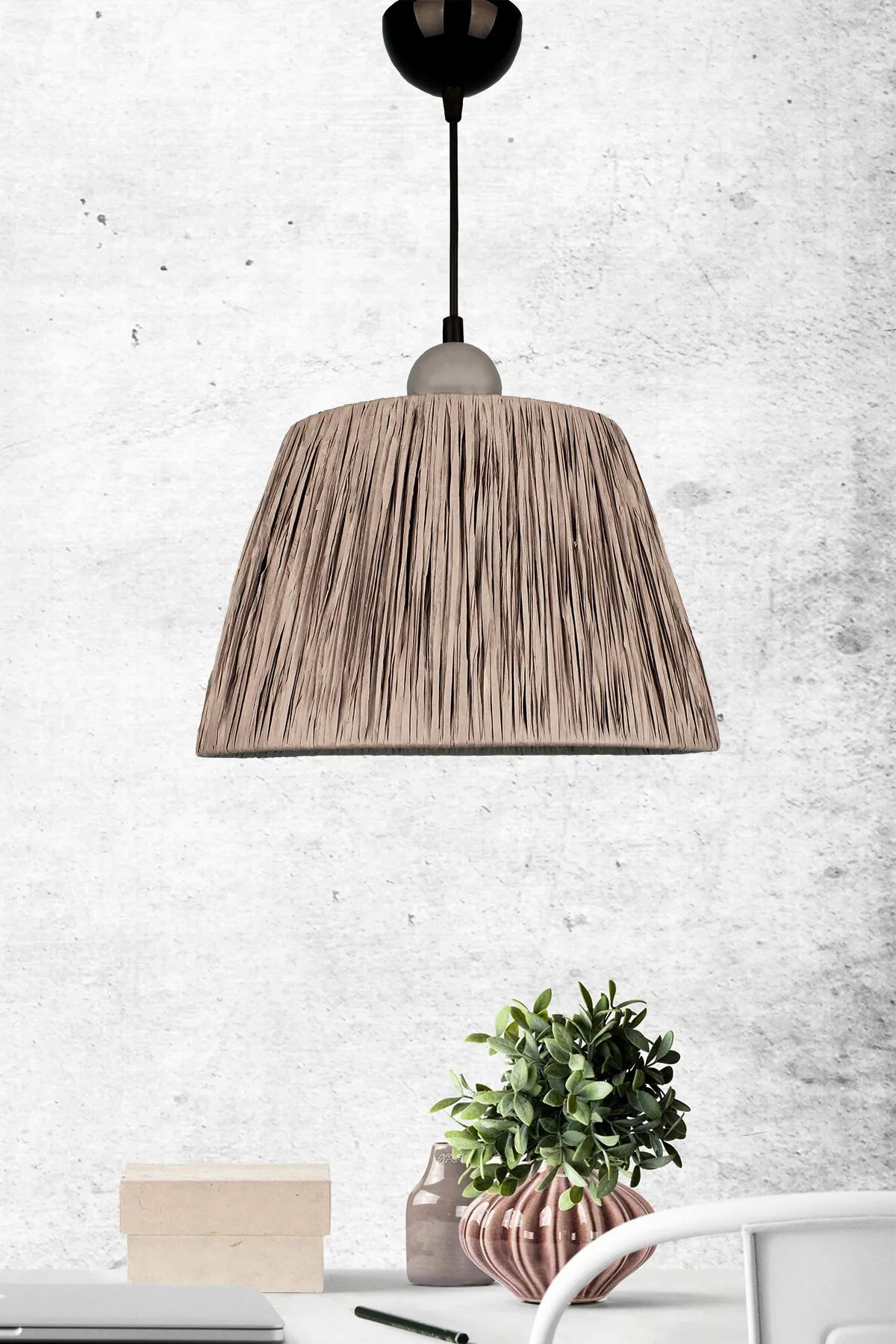 Candeeiro de Teto – 25-55 cm – Cinza – Plástico