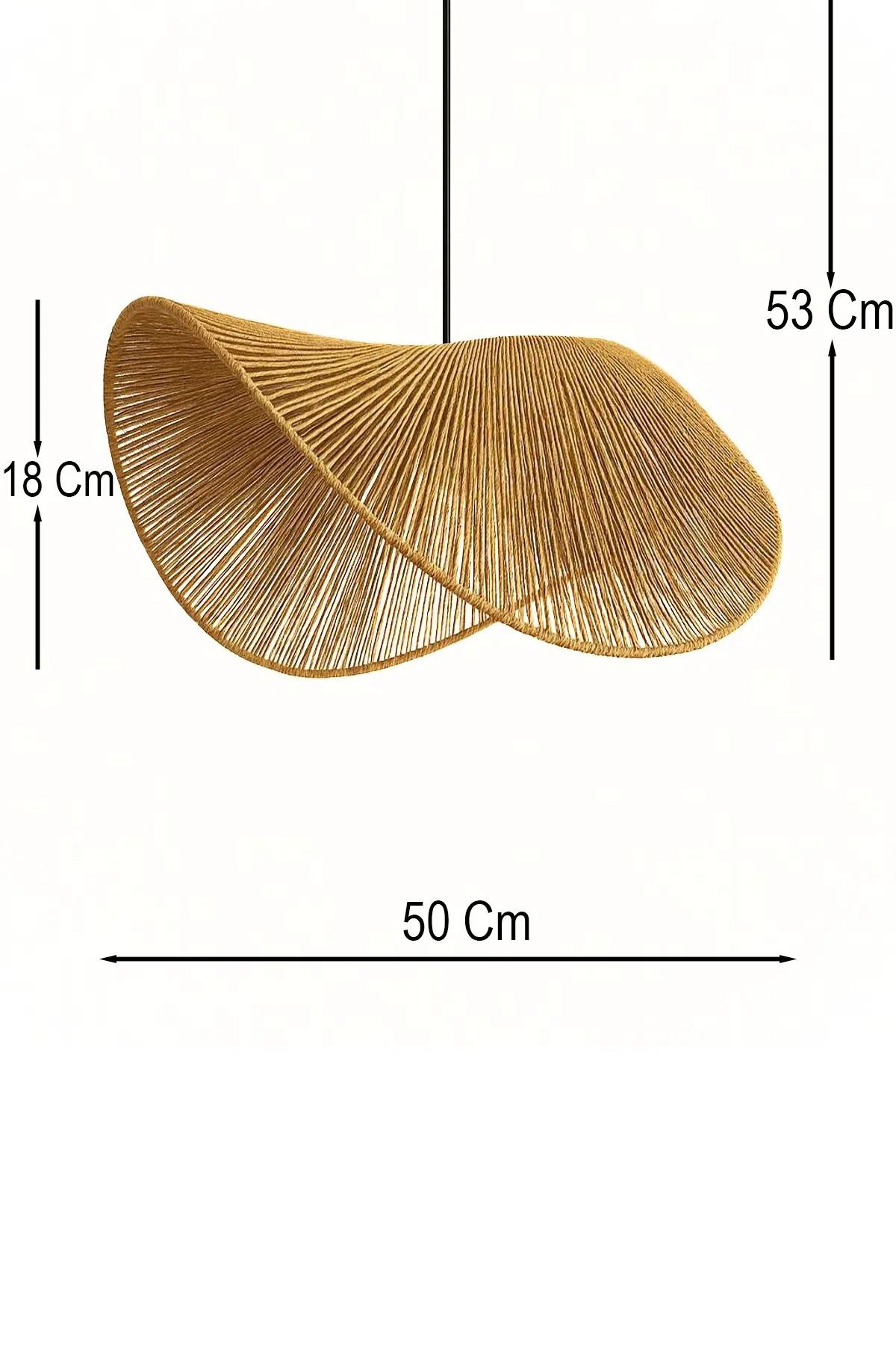 Candeeiro de Teto – Ø50 h:18 cm – Mostarda – Plástico
