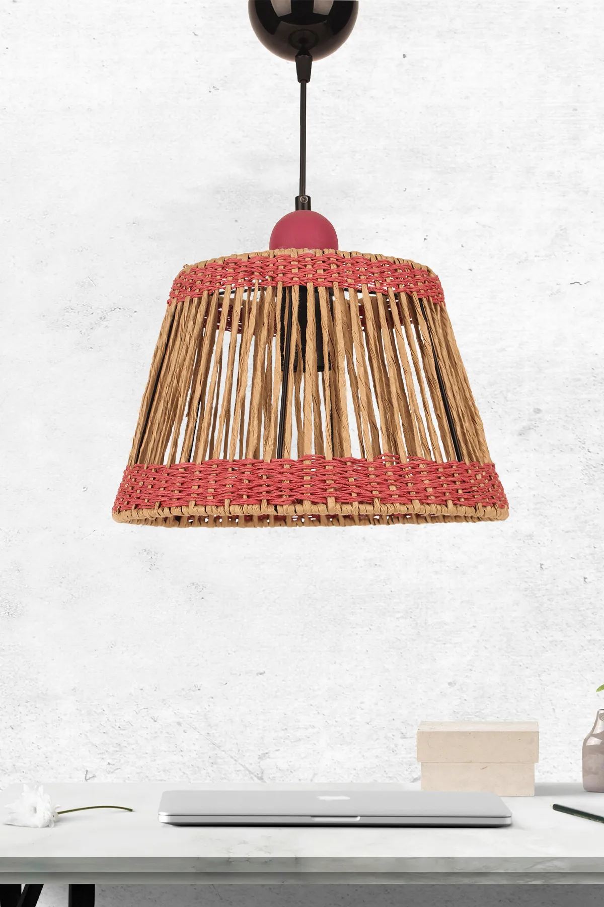 Candeeiro de Teto – 25-62 cm – Rosa – Plástico