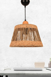 Candeeiro de Teto – 25-62 cm – Laranja – Plástico com Rafia