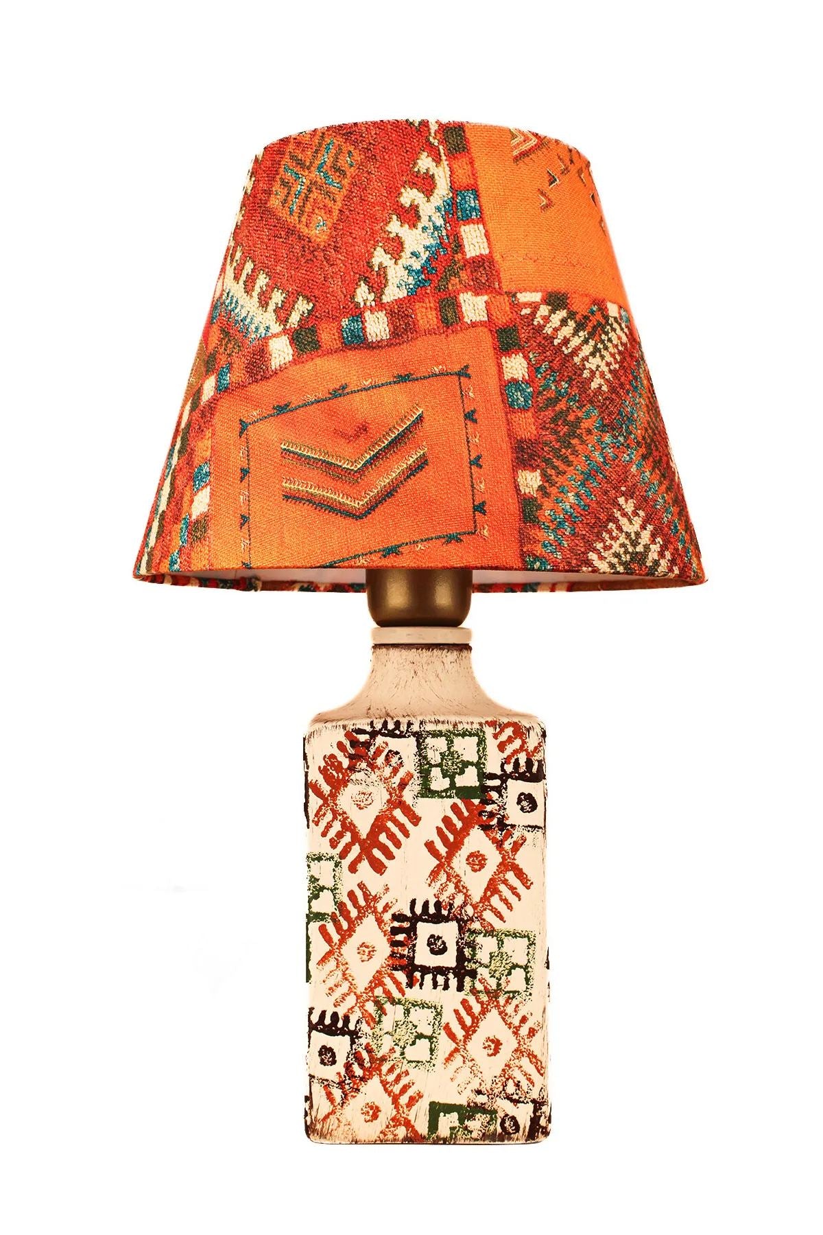 Candeeiro de Mesa de Cerâmica – Ø25 h:18 cm – Multicolorido