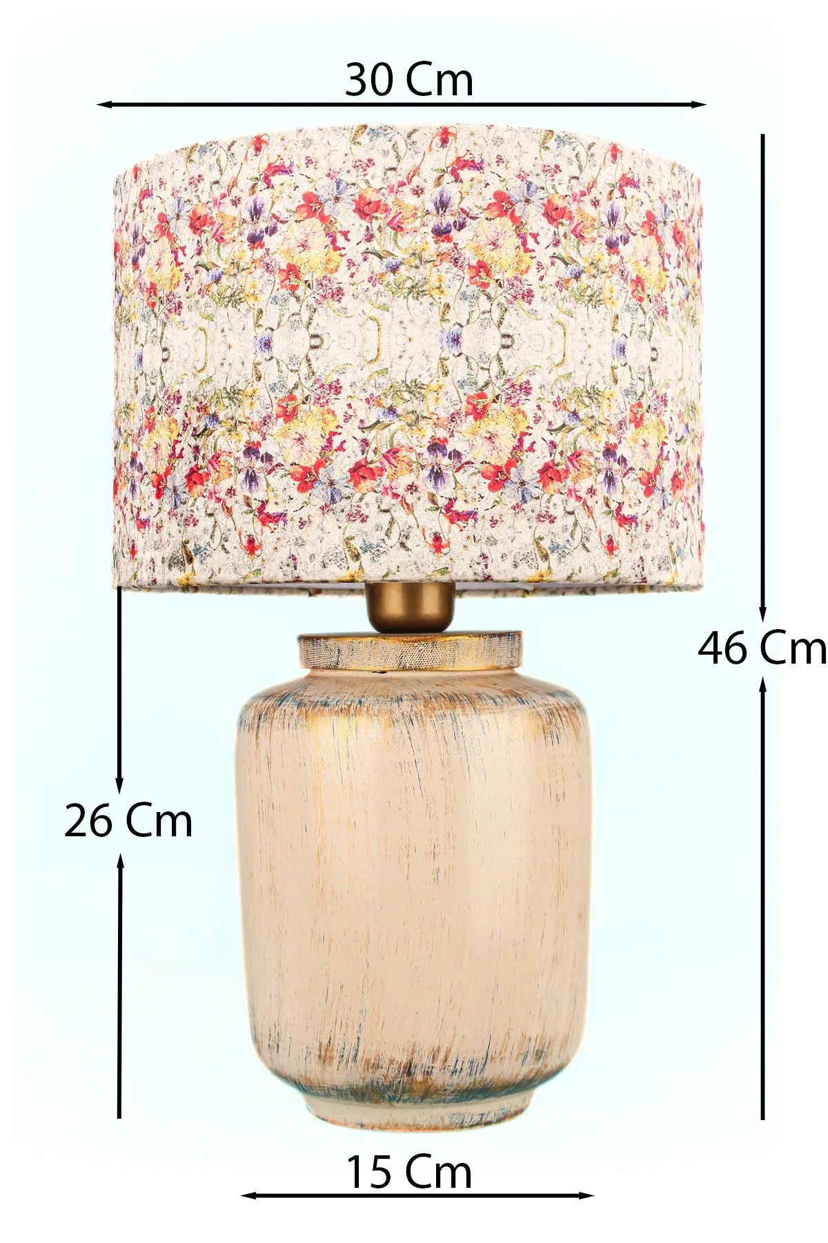 Candeeiro de Mesa de Cerâmica – 46 cm – Ecru
