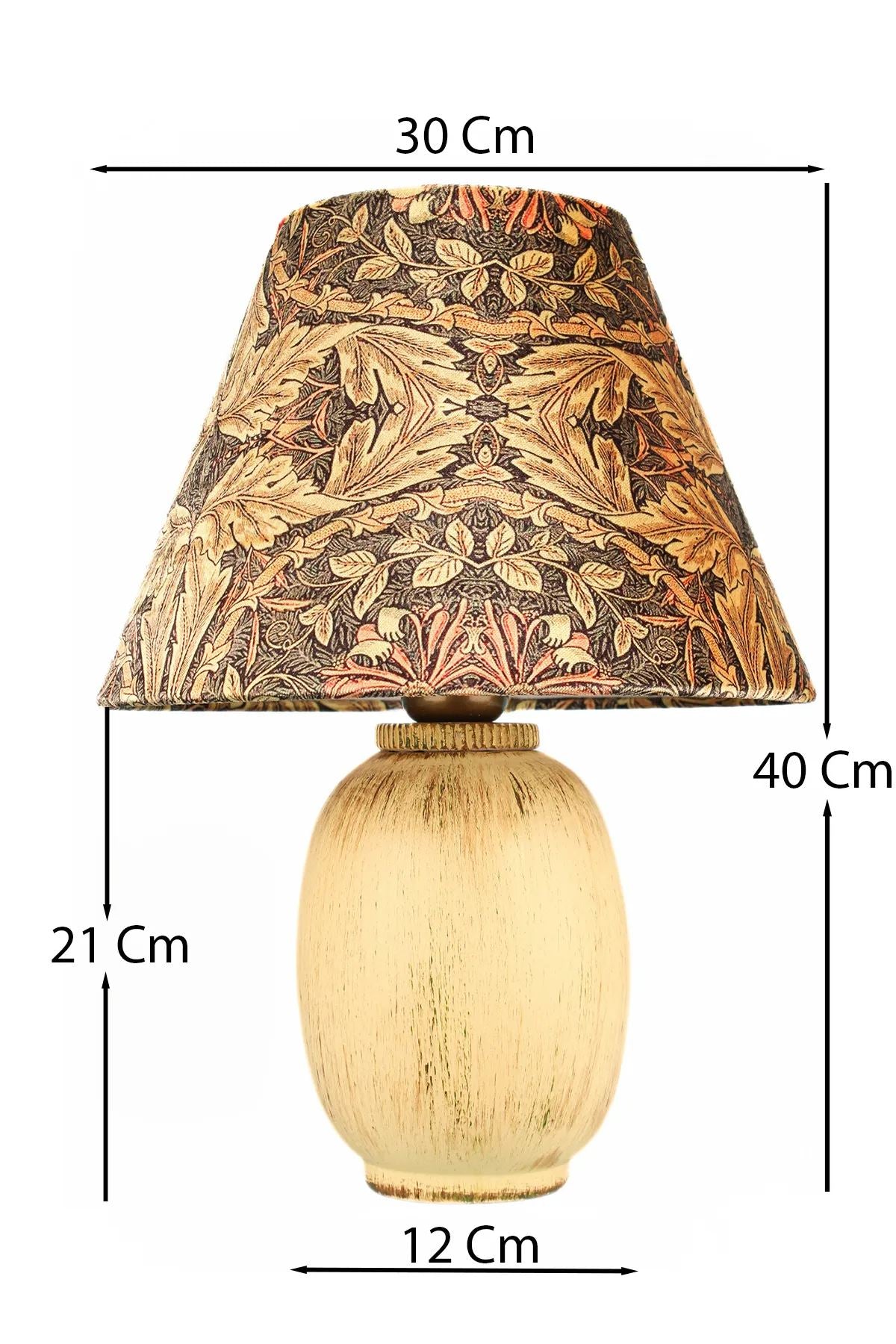 Candeeiro de Mesa de Cerâmica – Ø30 h:19 cm – Ecru