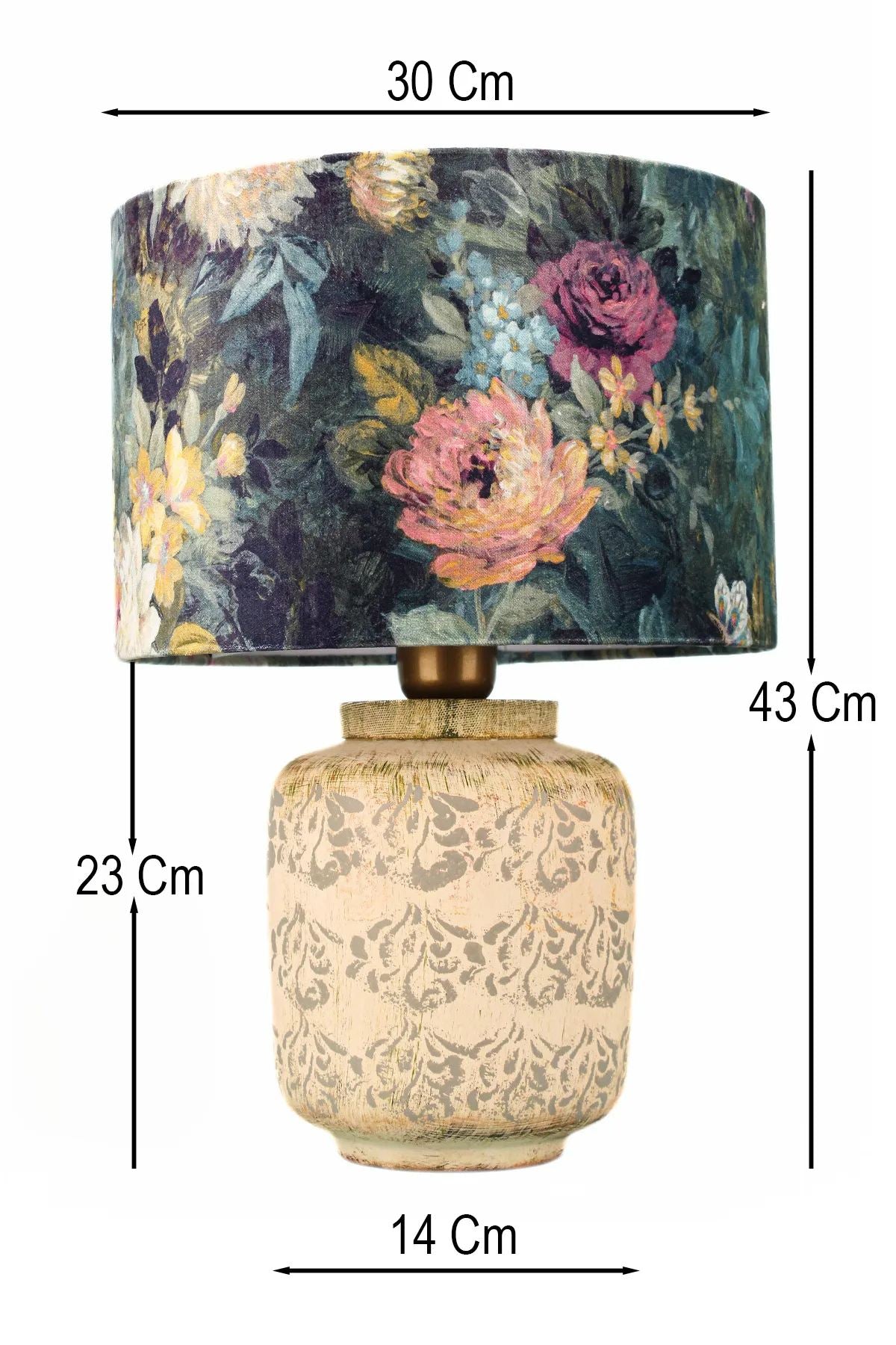 Candeeiro de Mesa de Cerâmica – Ø30 h:20 cm – Ecru