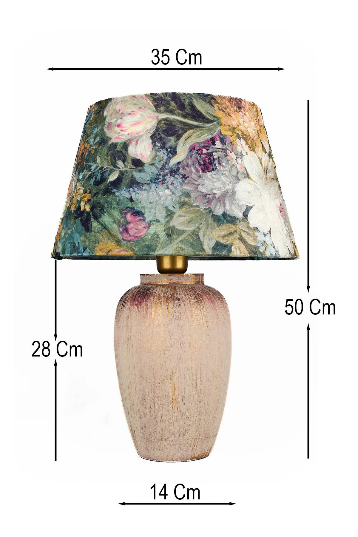 Candeeiro de Mesa de Cerâmica – Ø35 h:22 cm – Ecru – Cerâmica
