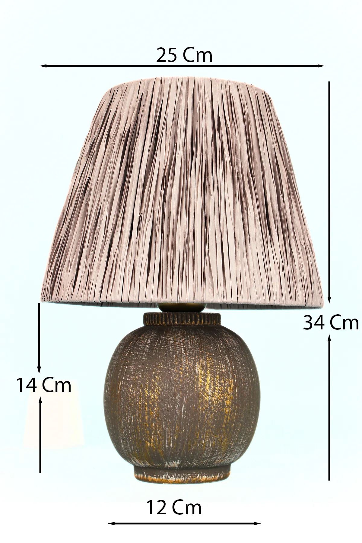 Candeeiro de Mesa de Cerâmica – 34 cm – Cinza