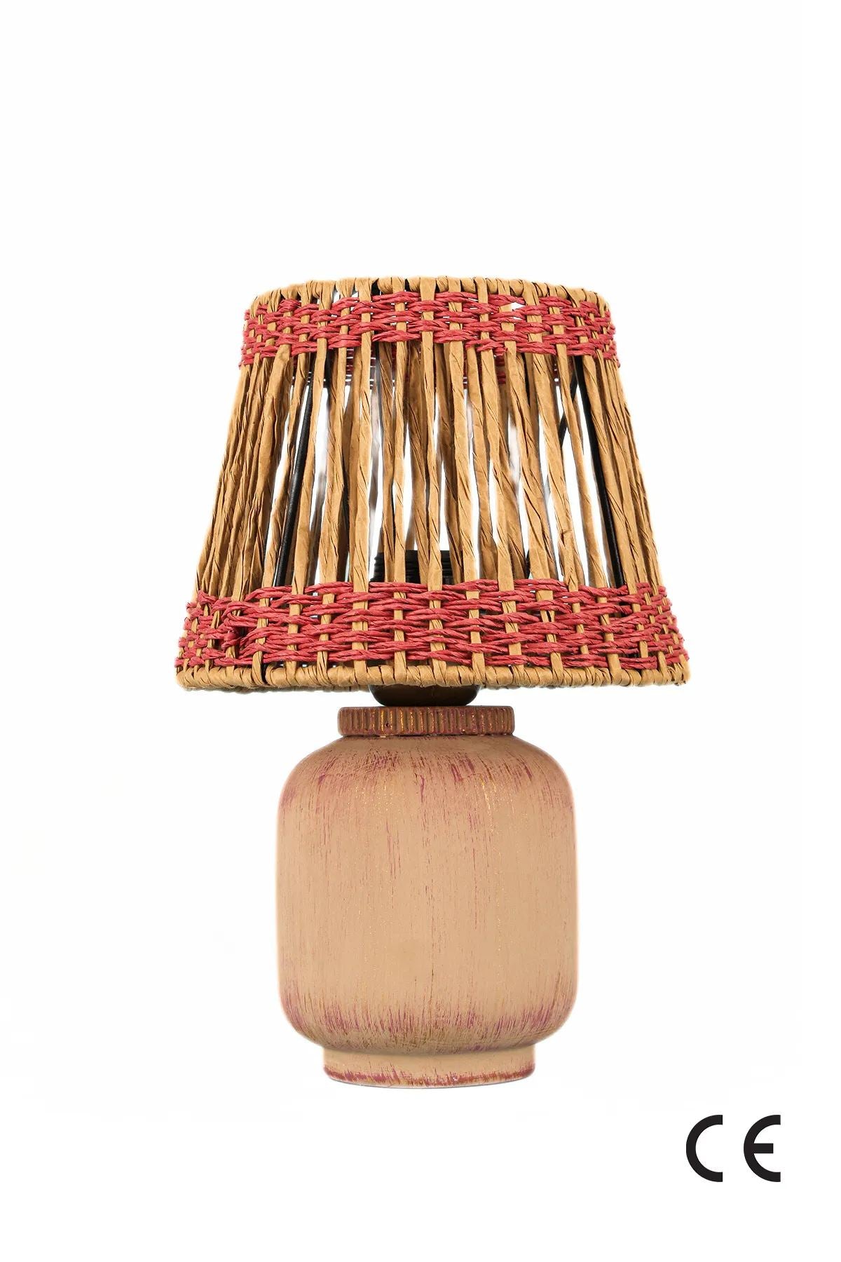 Candeeiro de Mesa de Cerâmica – 30 cm – Rosa