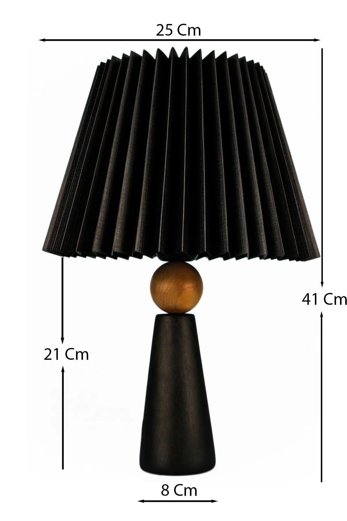 Candeeiro de Mesa – Ø25 h:20 cm – Preto – Cerâmica