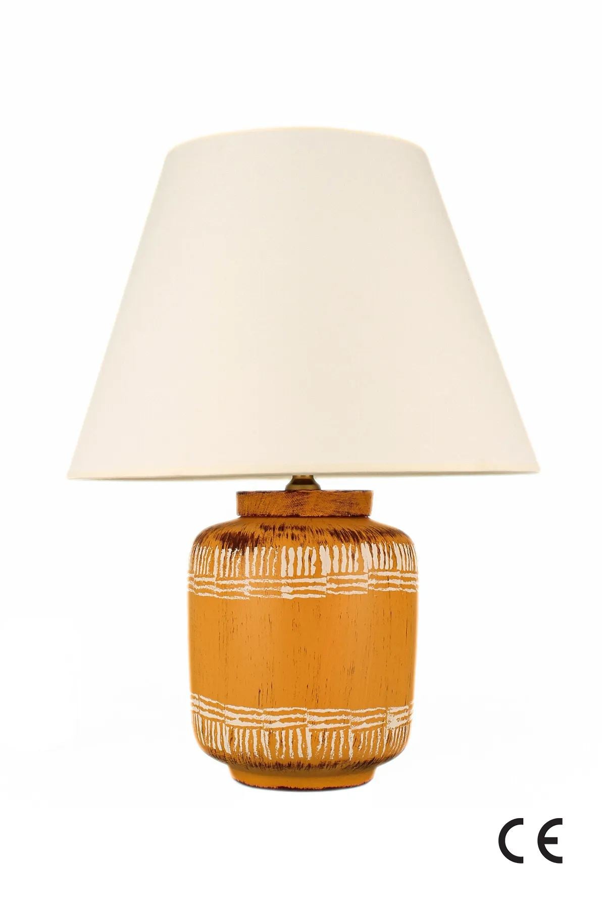 Candeeiro de Mesa de Cerâmica – 46 cm – Laranja