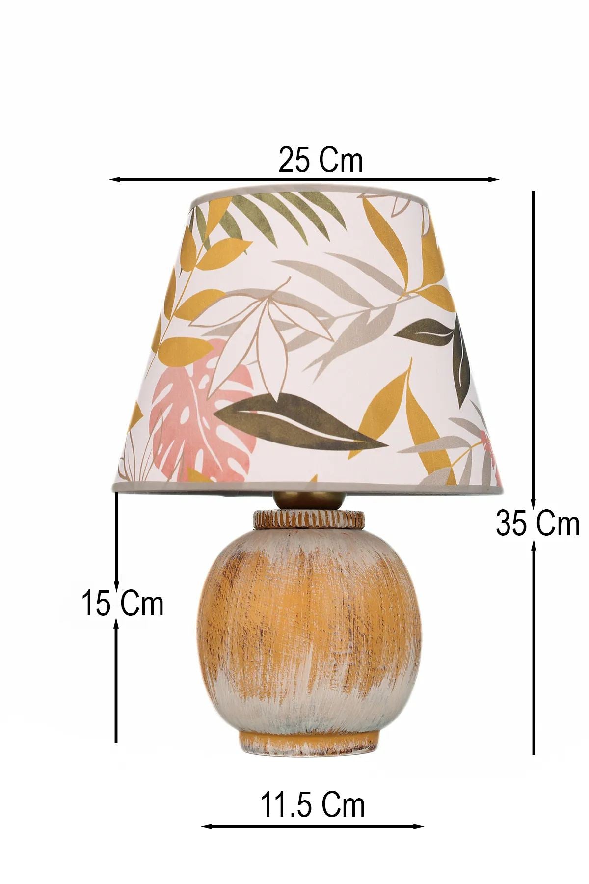 Candeeiro de Mesa – Ø25 h:20 cm – Laranja – Cerâmica
